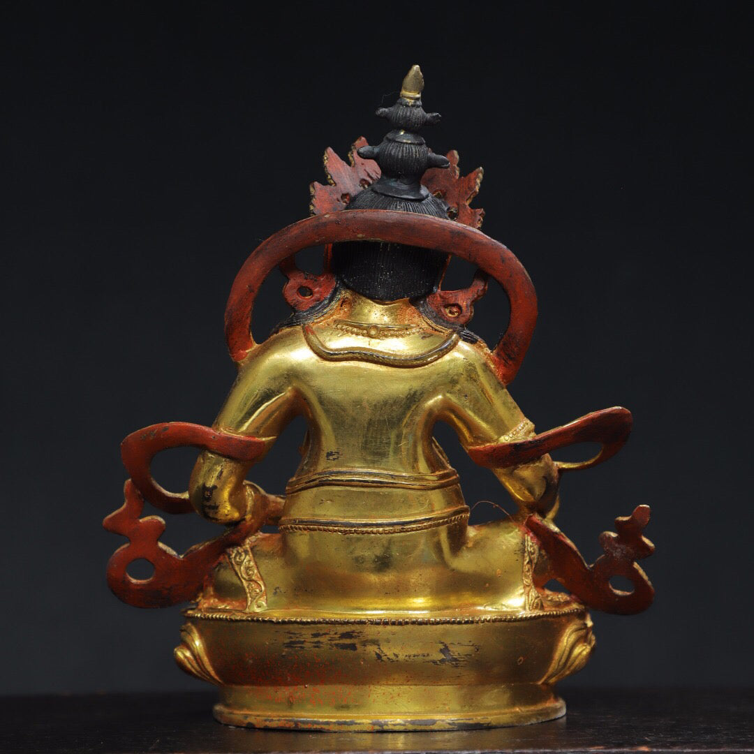 Chinese antique pure copper statue of Huang Caishen