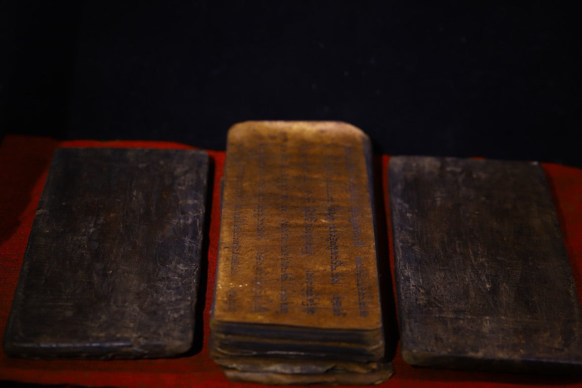 High monks in temples hand drawn old scriptures