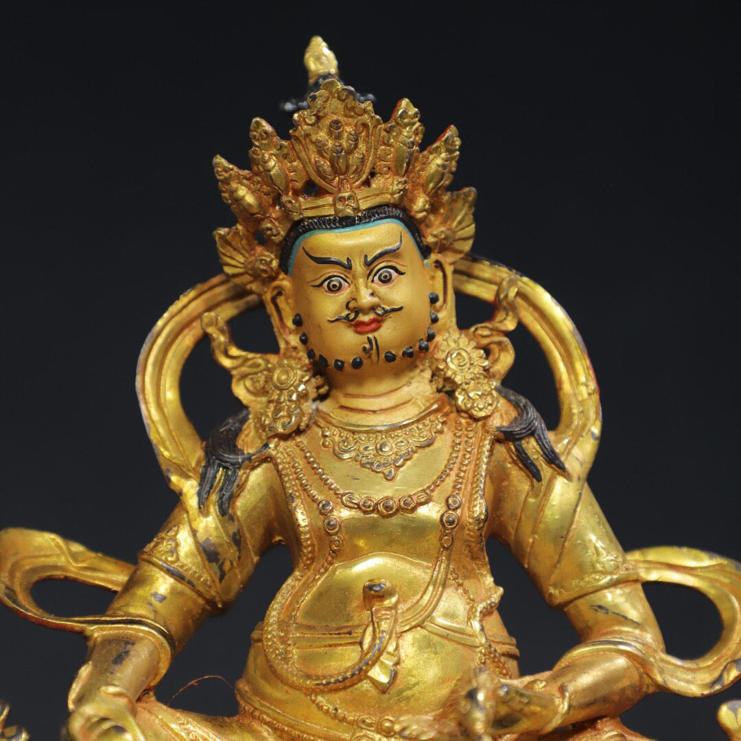 Chinese antique pure copper statue of Huang Caishen
