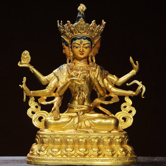 Bronze painted statue of the Holy Mother of Buddha