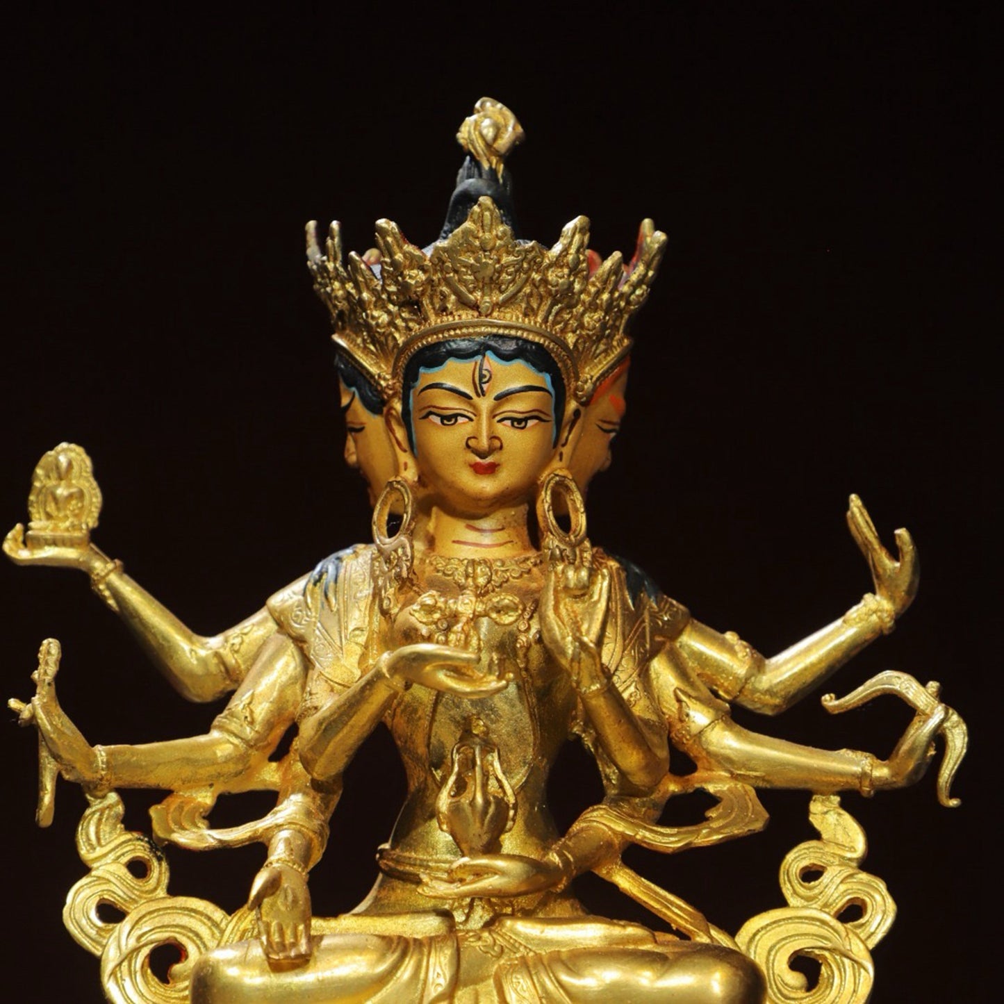 Bronze painted statue of the Holy Mother of Buddha