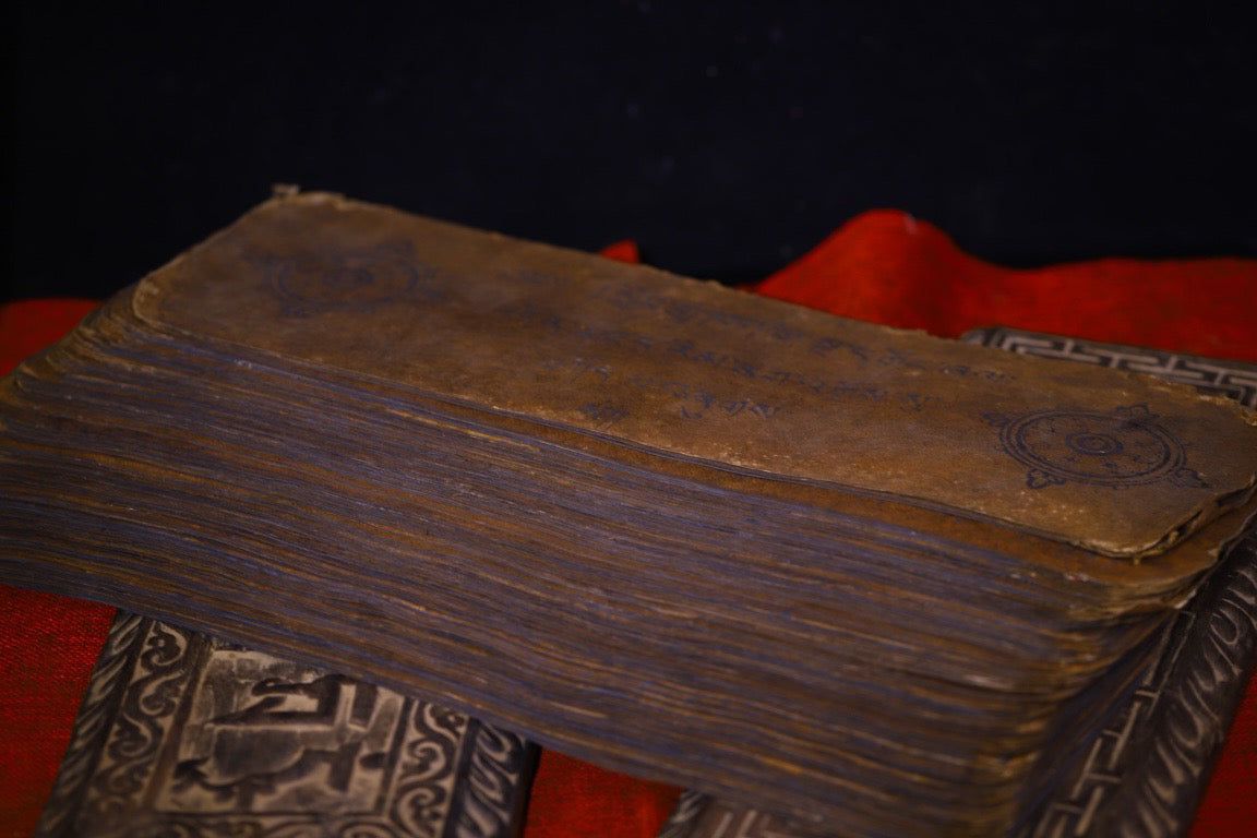 High monks in temples hand drawn old scriptures