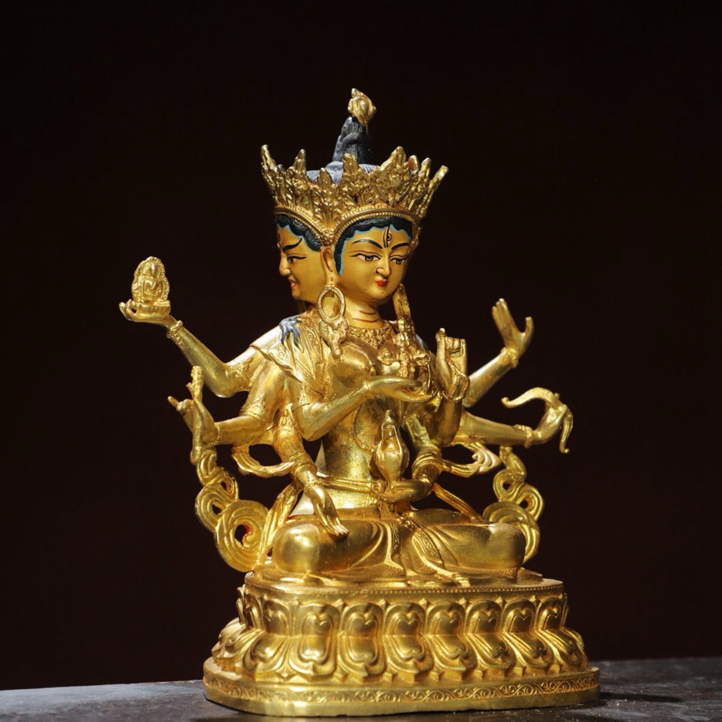 Bronze painted statue of the Holy Mother of Buddha