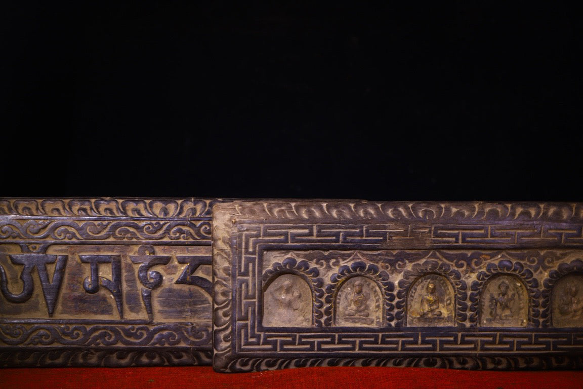High monks in temples hand drawn old scriptures
