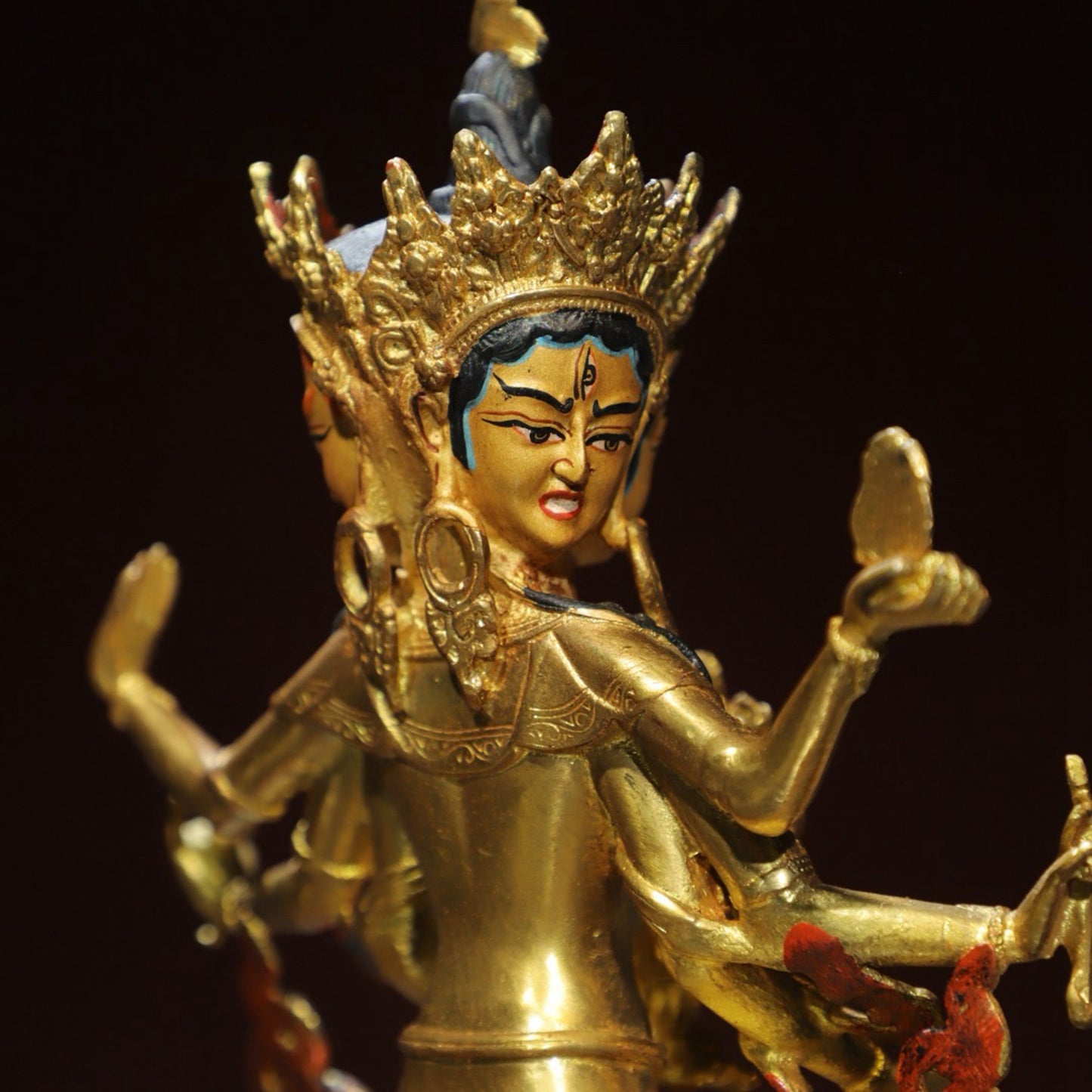 Bronze painted statue of the Holy Mother of Buddha