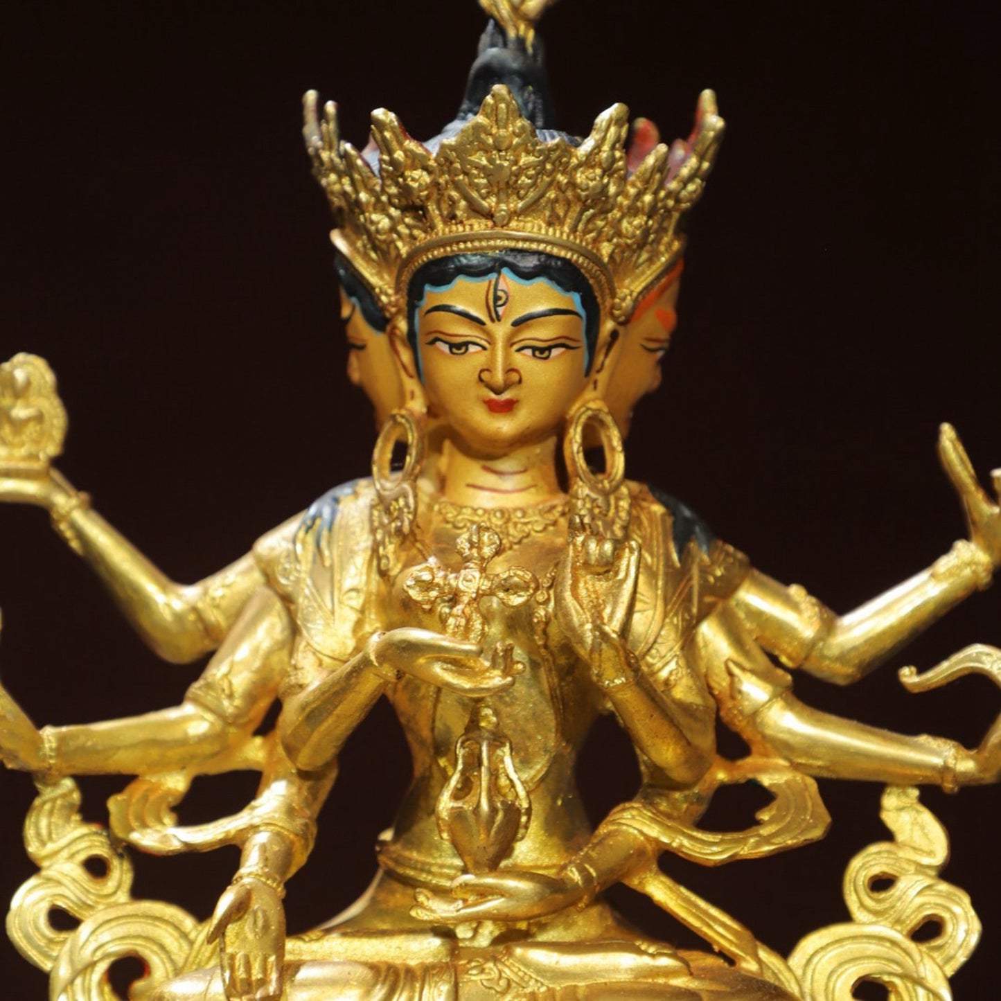Bronze painted statue of the Holy Mother of Buddha
