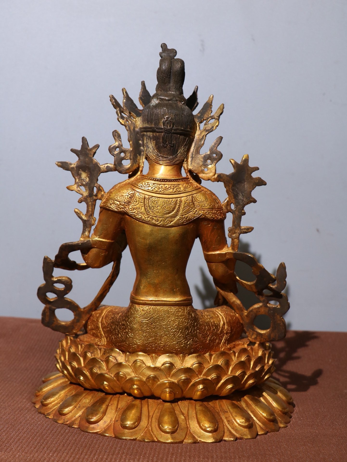 Chinese antique pure copper statue of Guanyin Bodhisattva