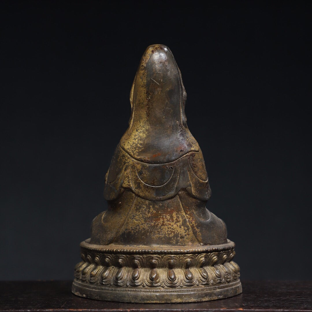 Chinese antique pure copper Guanyin Buddha statue