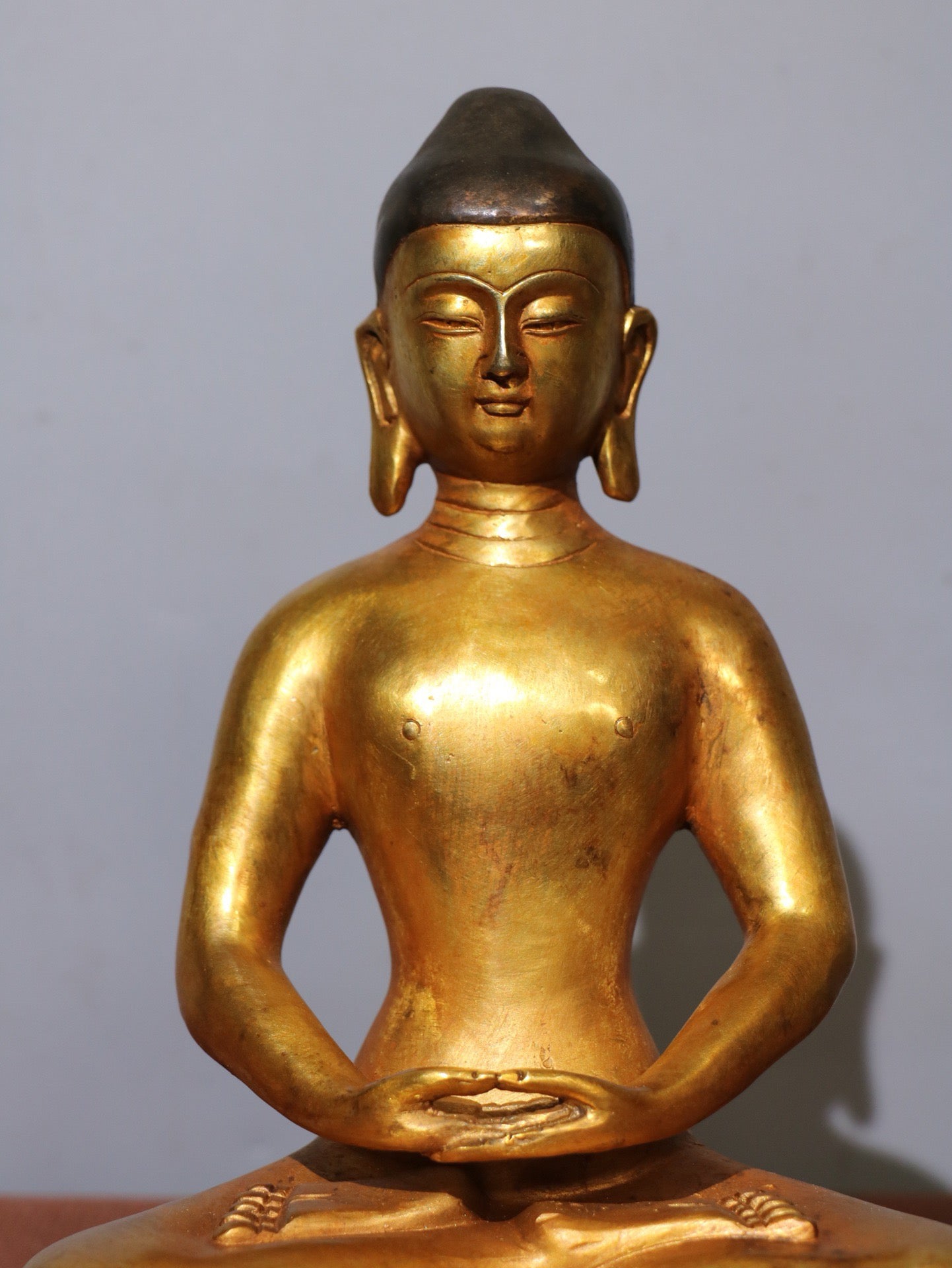 Chinese antique pure copper statue of Shakyamuni Buddha