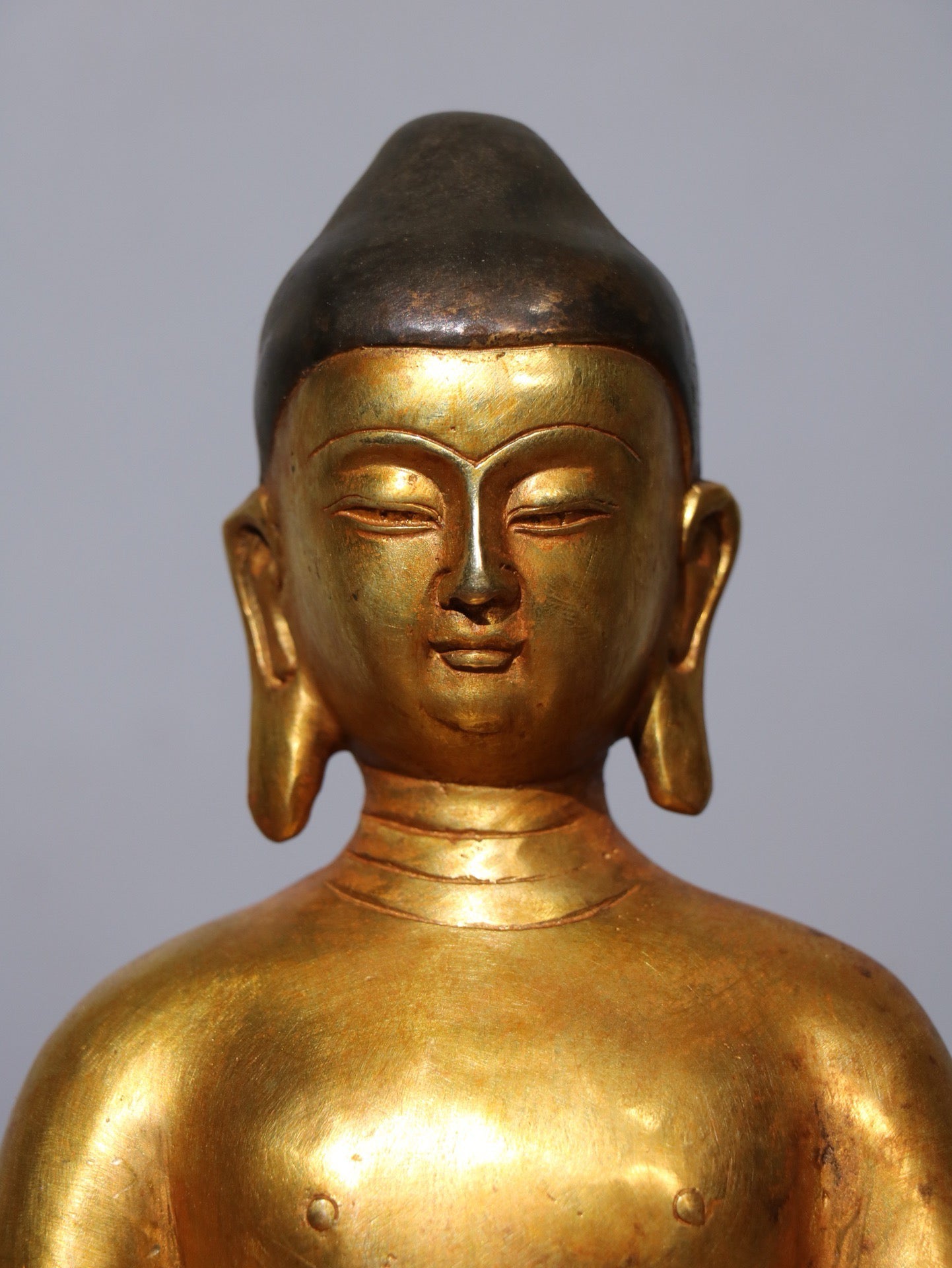 Chinese antique pure copper statue of Shakyamuni Buddha