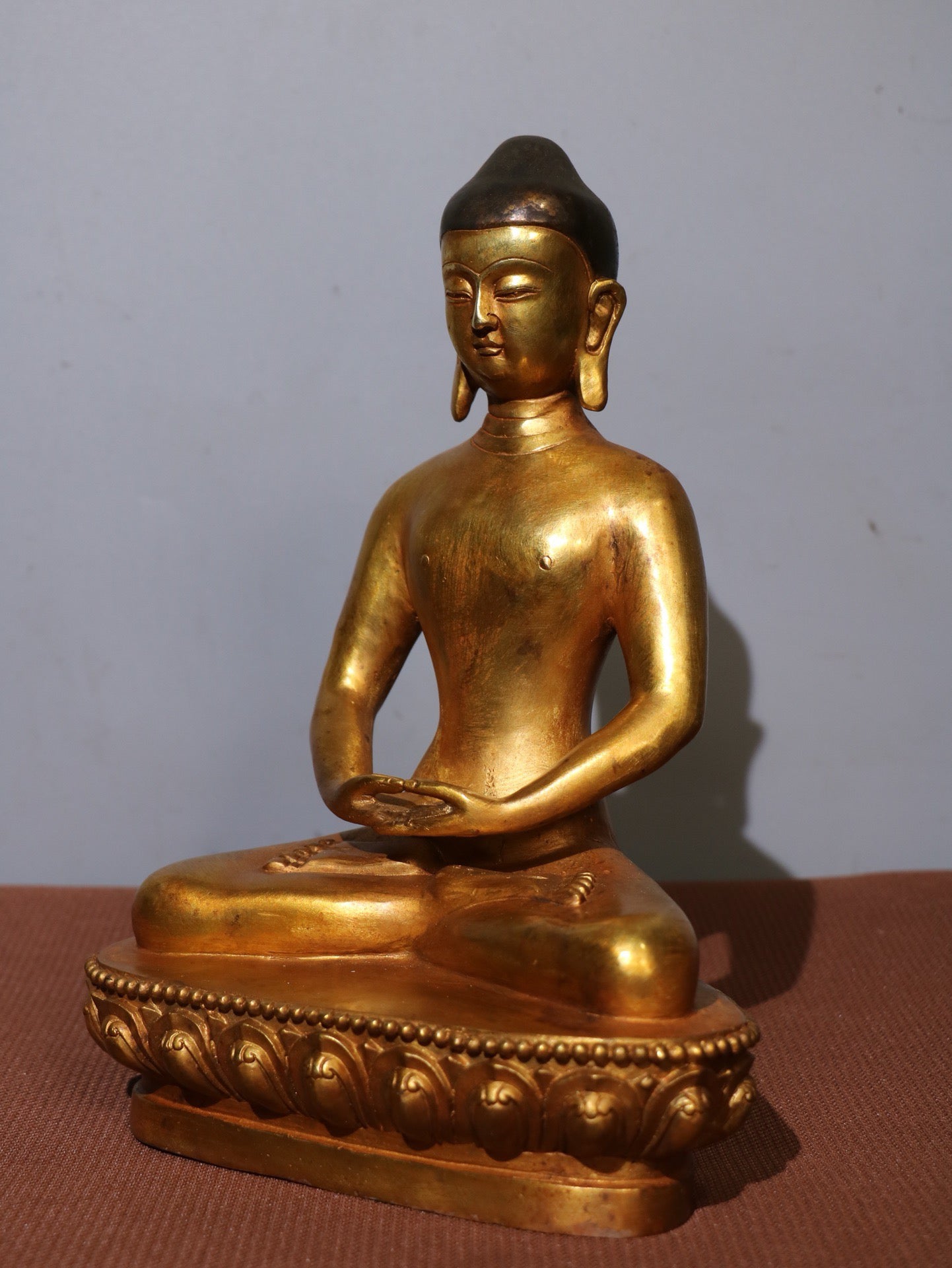 Chinese antique pure copper statue of Shakyamuni Buddha