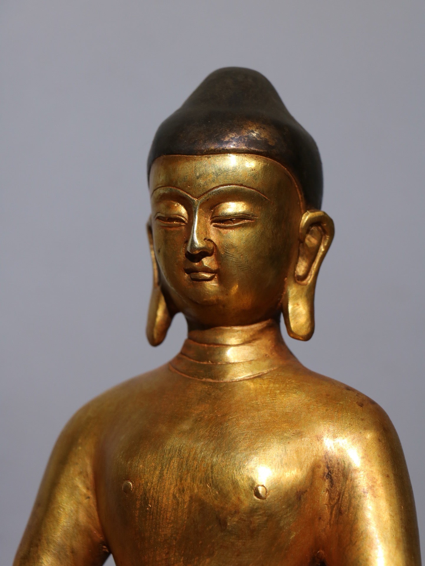 Chinese antique pure copper statue of Shakyamuni Buddha