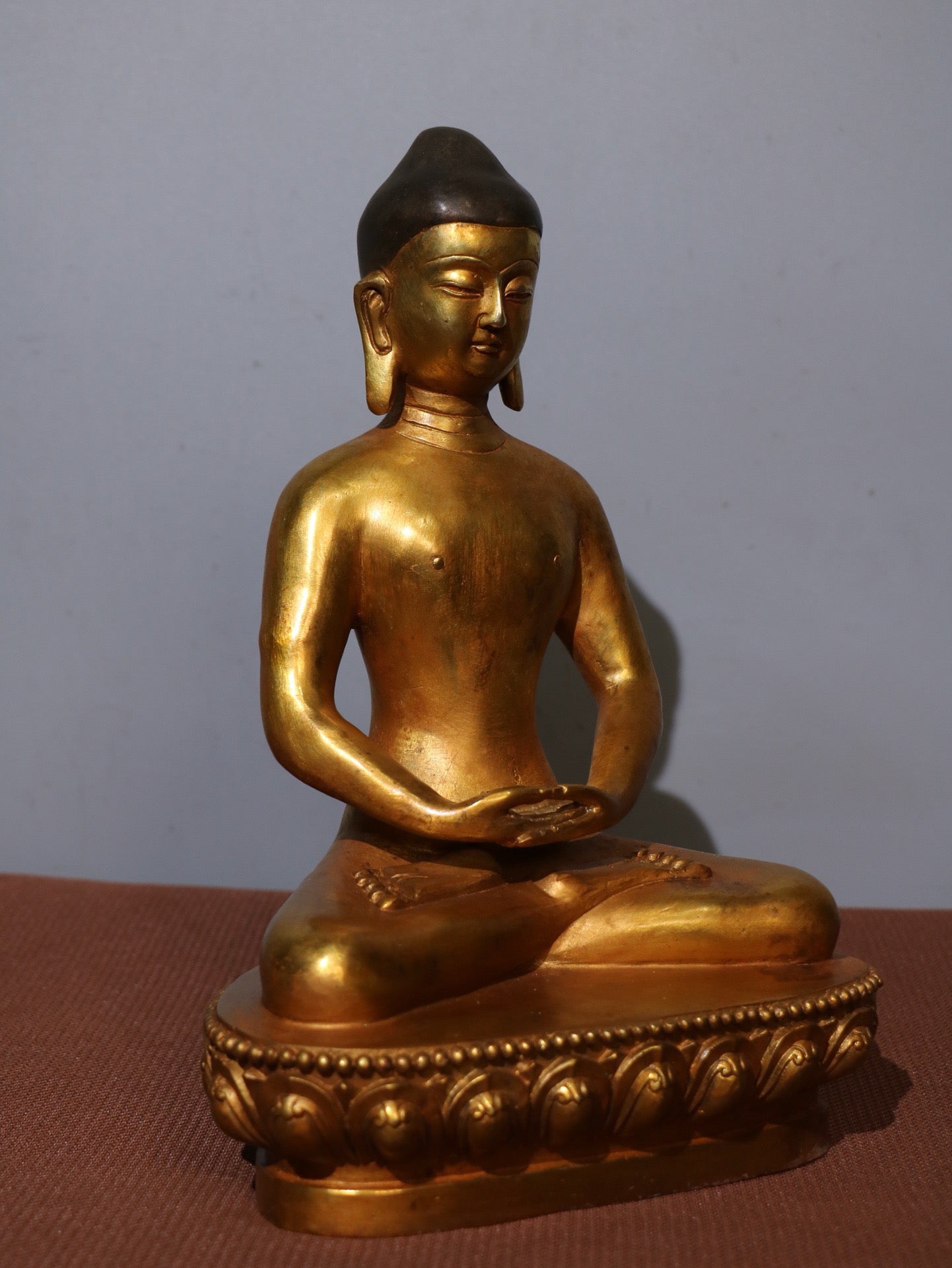 Chinese antique pure copper statue of Shakyamuni Buddha