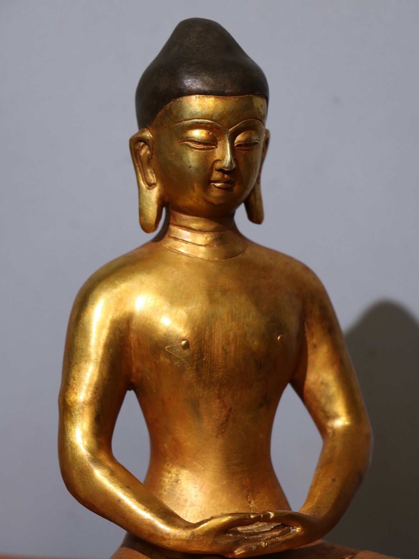 Chinese antique pure copper statue of Shakyamuni Buddha