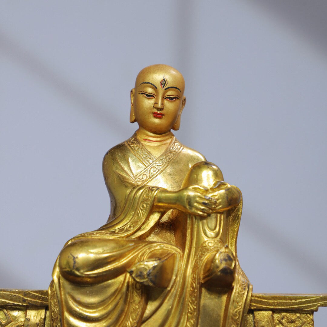 Chinese antique pure copper [Bench Buddha] Buddha statue