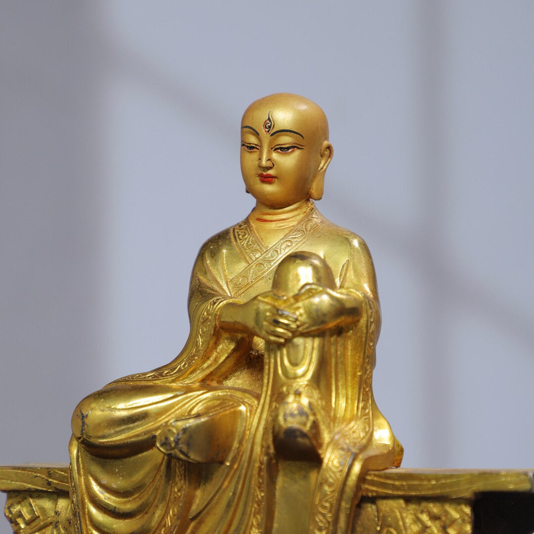 Chinese antique pure copper [Bench Buddha] Buddha statue