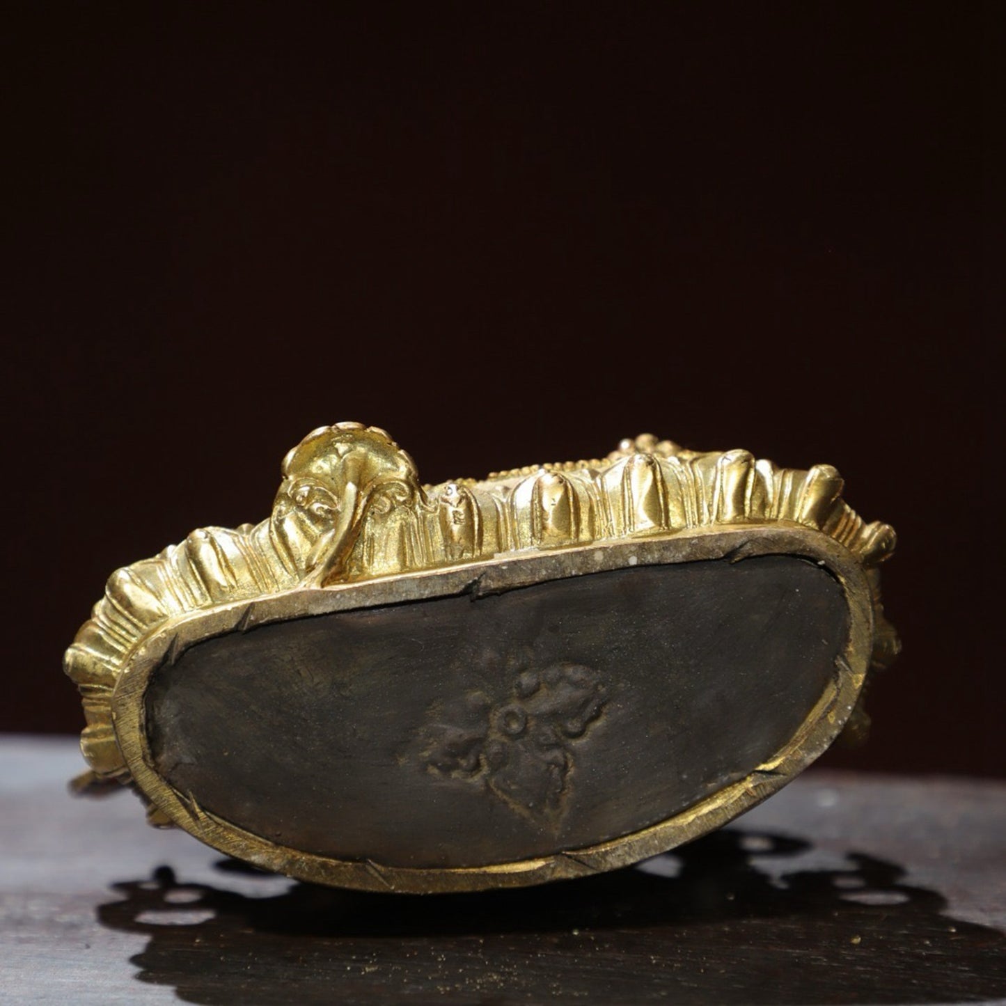 Bronze painted Buddha statue of the Yellow God of Wealth