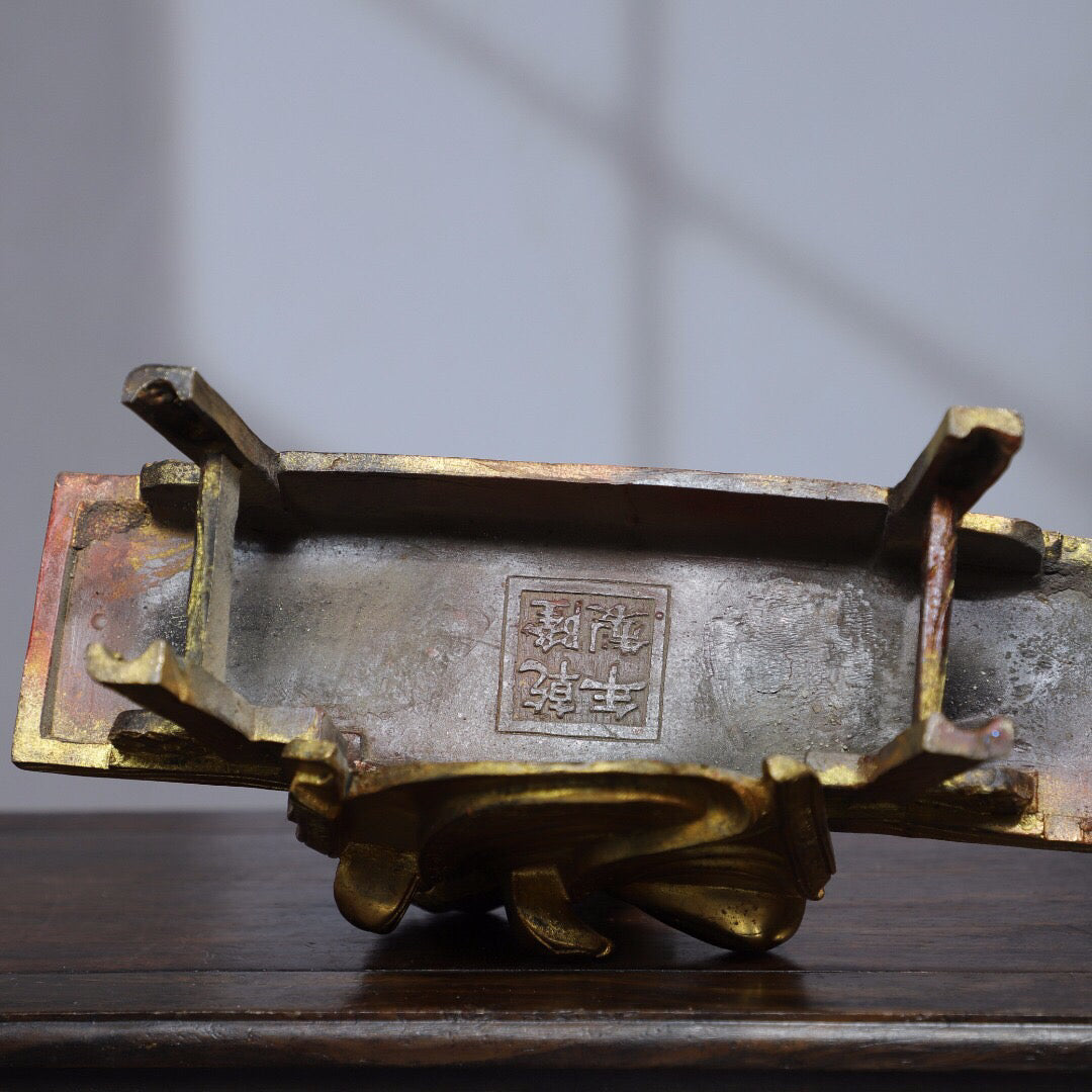 Chinese antique pure copper [Bench Buddha] Buddha statue