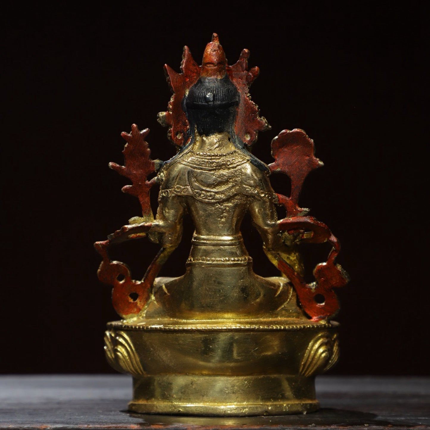 Bronze painted [Green Tara] Buddha statue