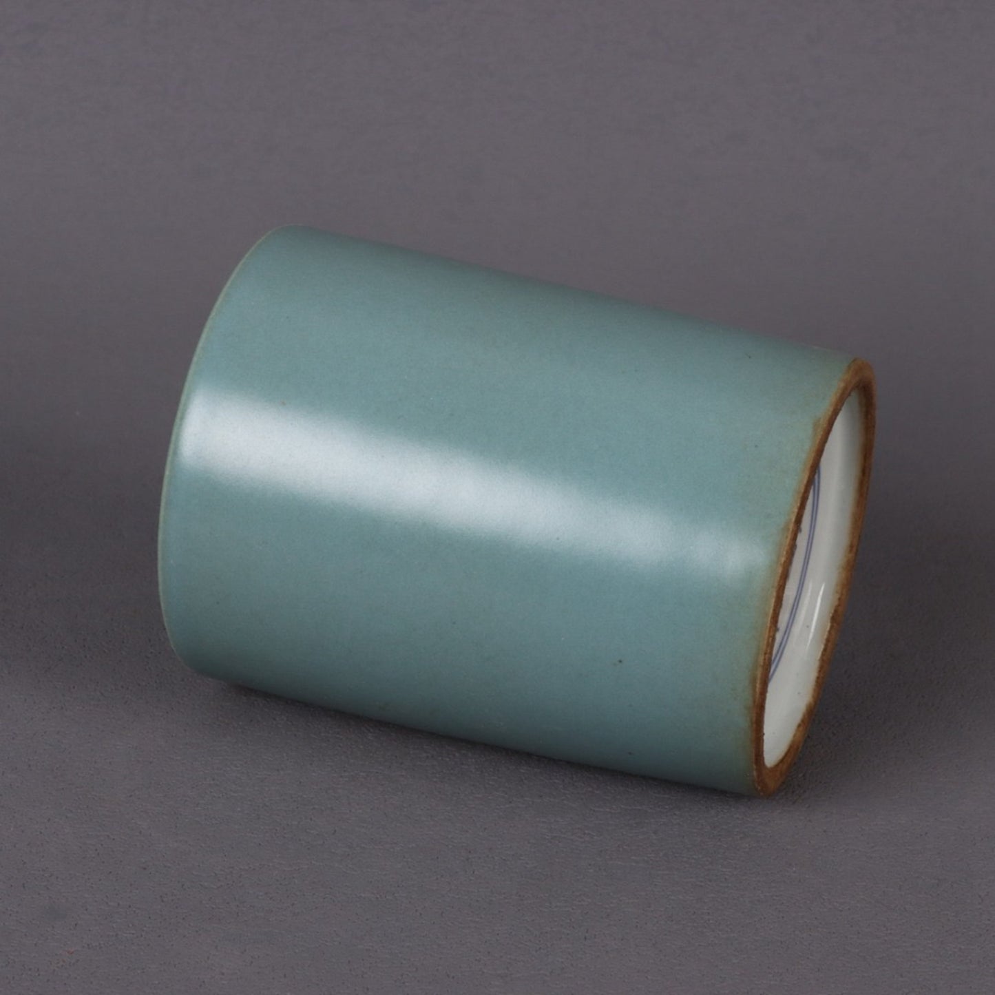 Lake blue glazed small pen holder