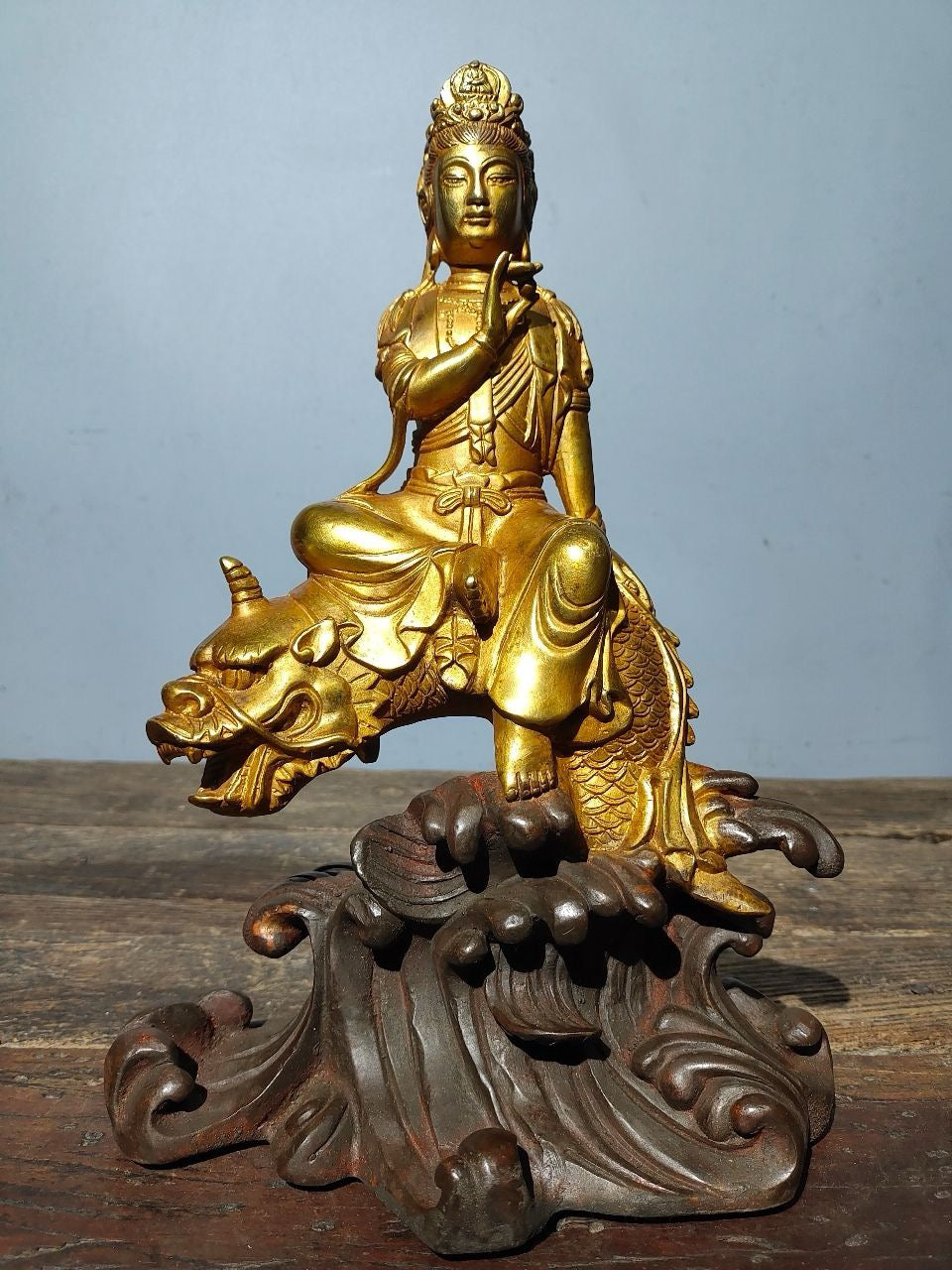 Chinese antique pure copper statue of Guanyin Bodhisattva