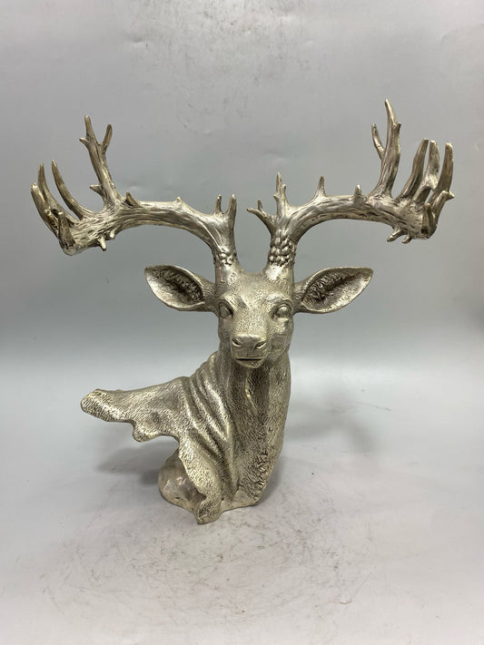 Chinese antique white copper deer head ornament