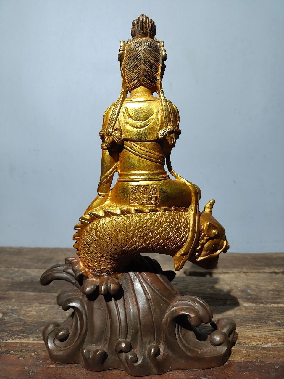 Chinese antique pure copper statue of Guanyin Bodhisattva