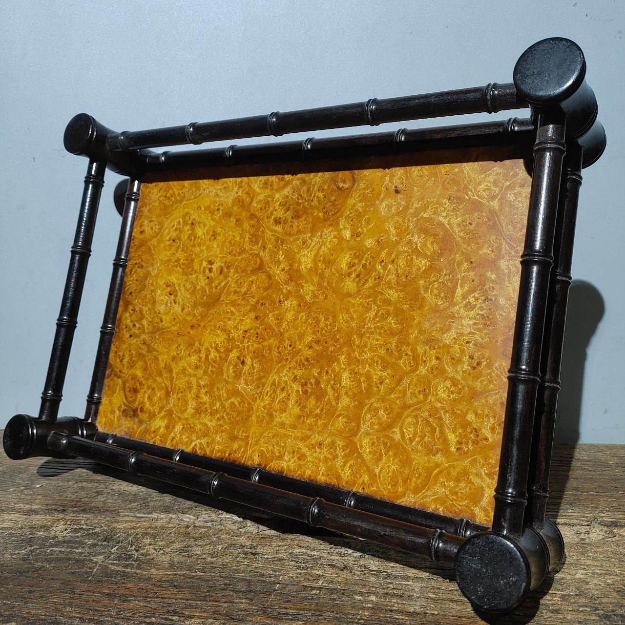 Chinese antique sandalwood tea plate ornaments