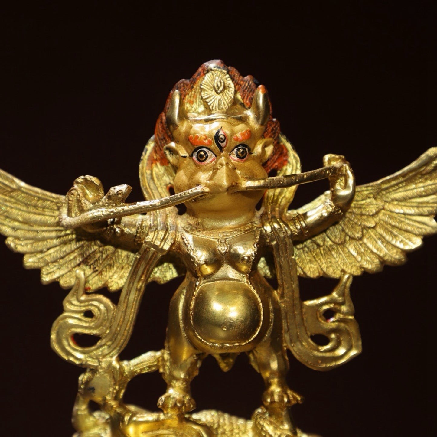 Bronze painted [Dapeng Bird] Buddha statue