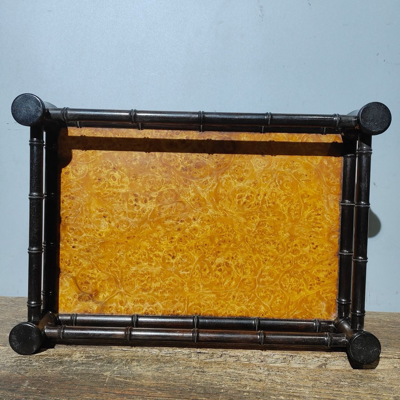 Chinese antique sandalwood tea plate ornaments