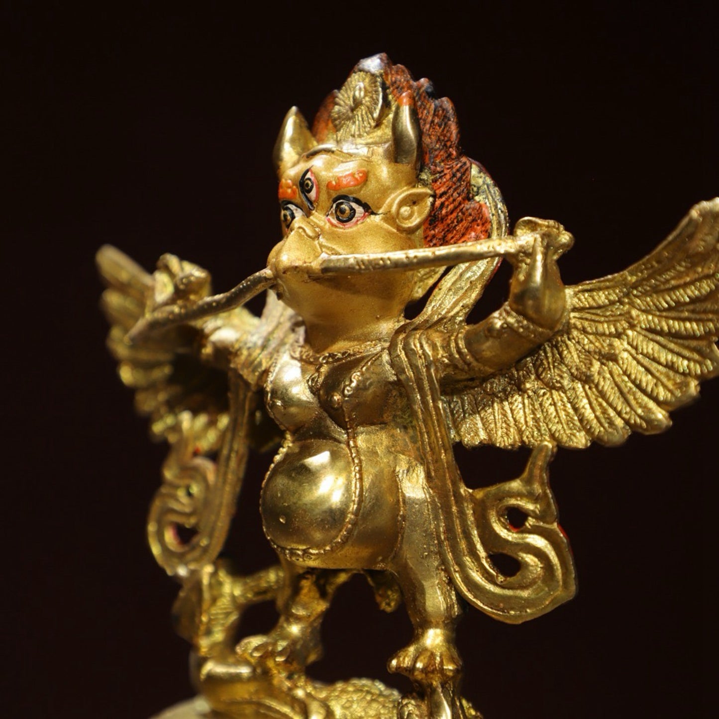 Bronze painted [Dapeng Bird] Buddha statue