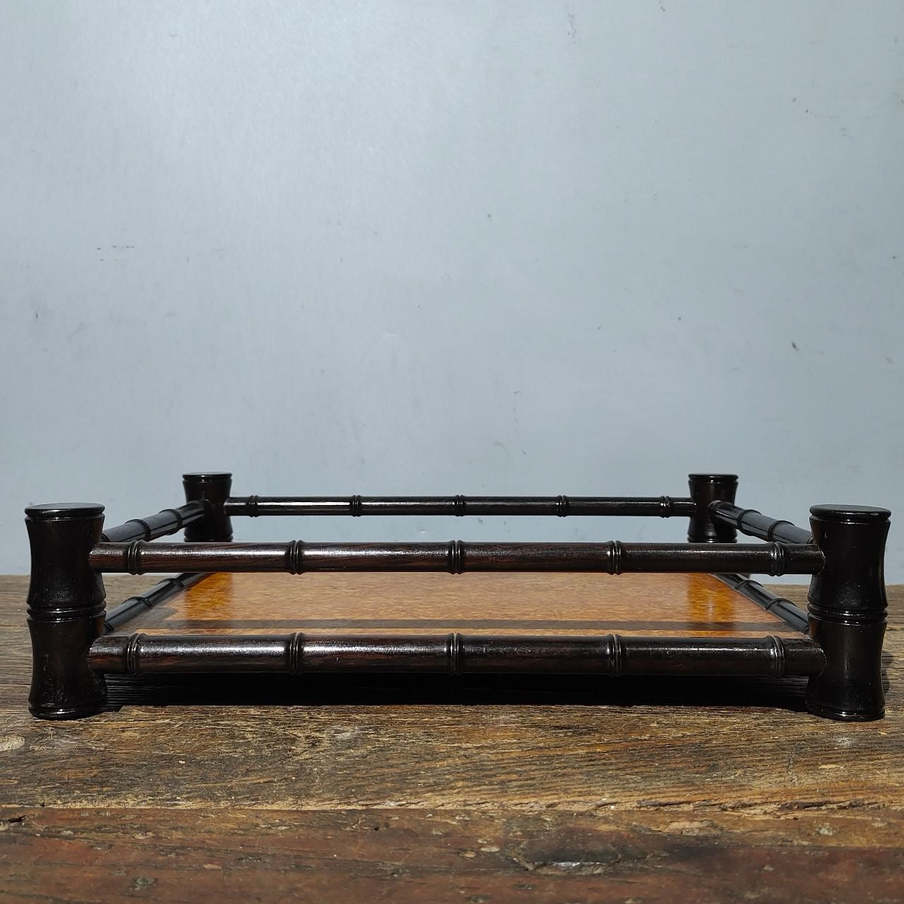 Chinese antique sandalwood tea plate ornaments