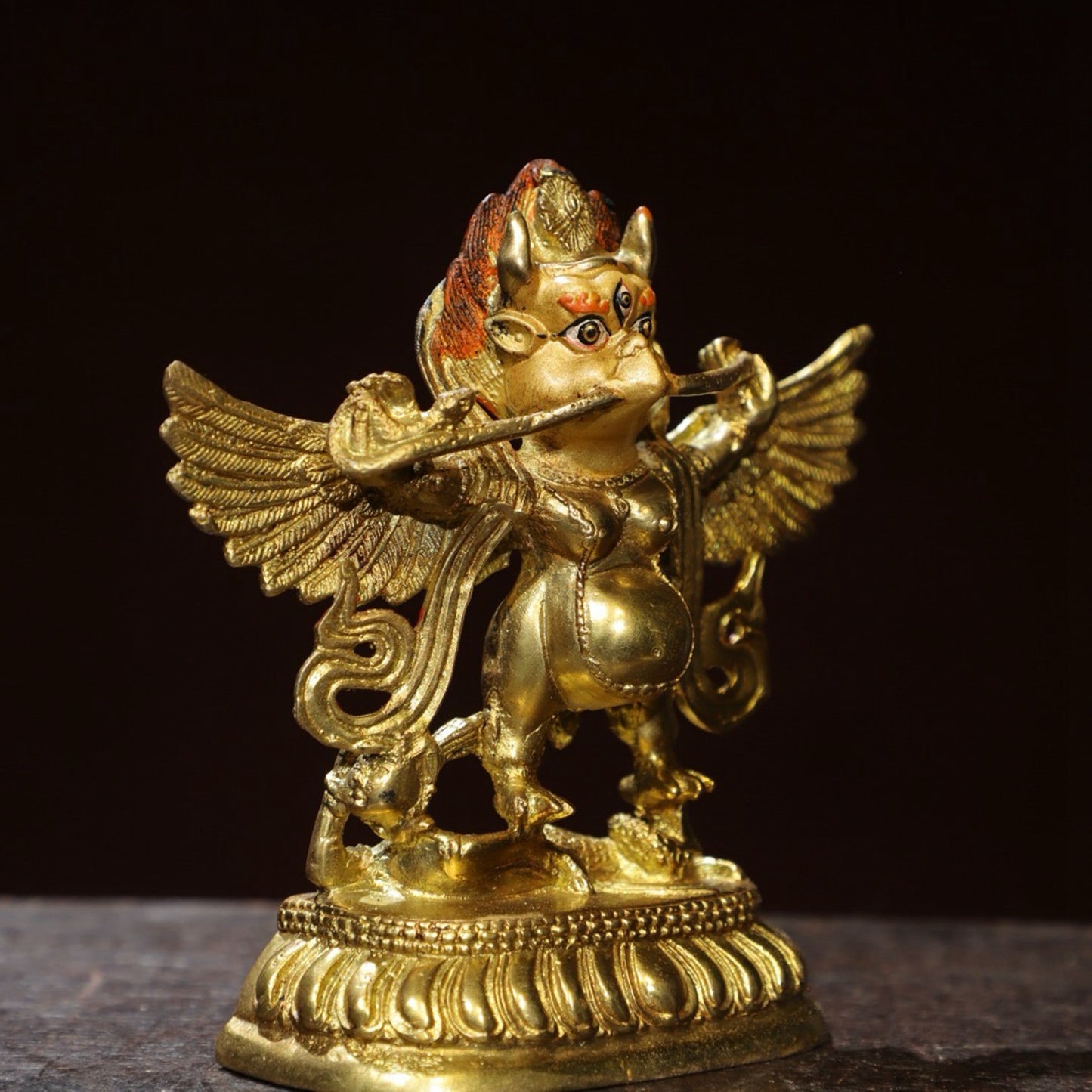 Bronze painted [Dapeng Bird] Buddha statue