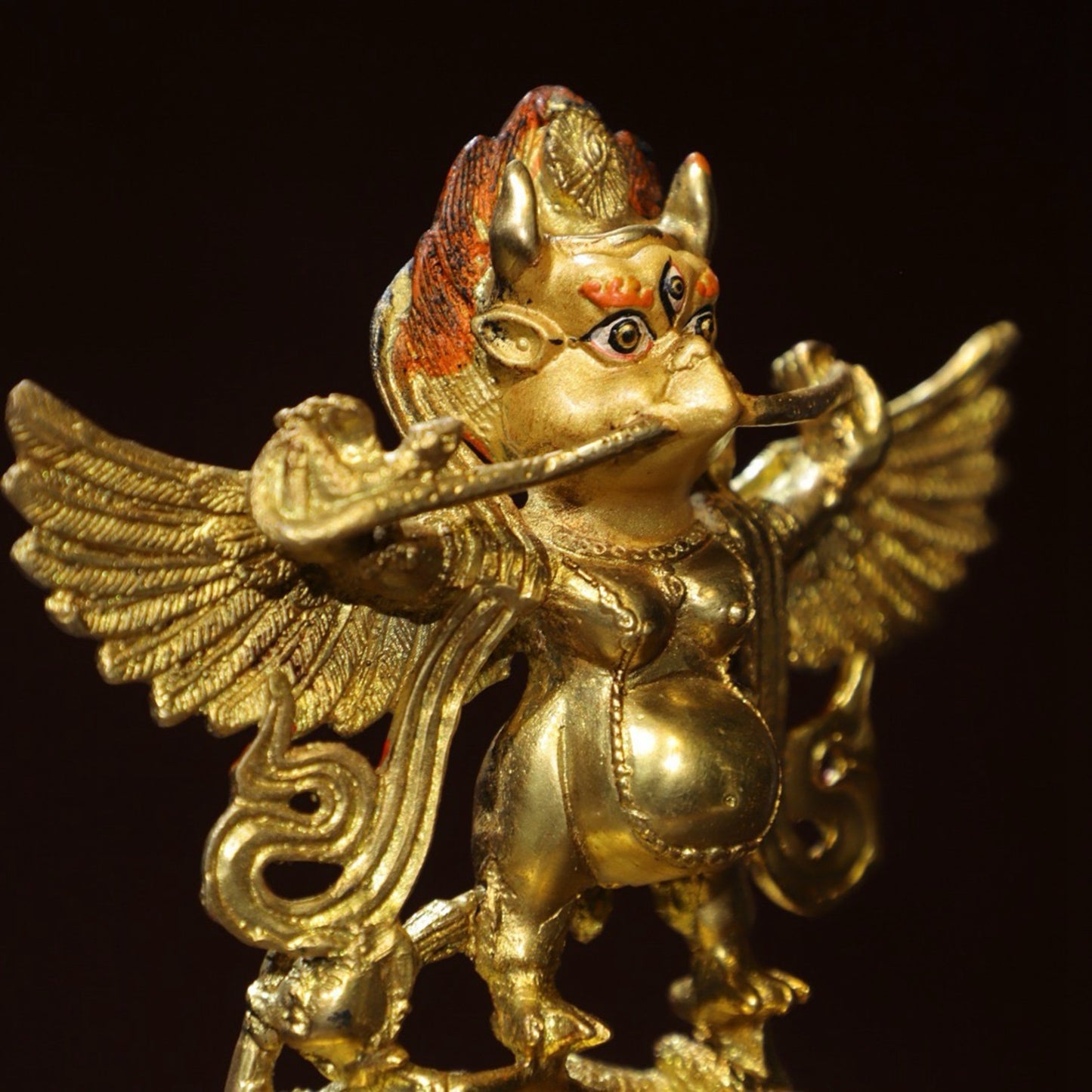 Bronze painted [Dapeng Bird] Buddha statue