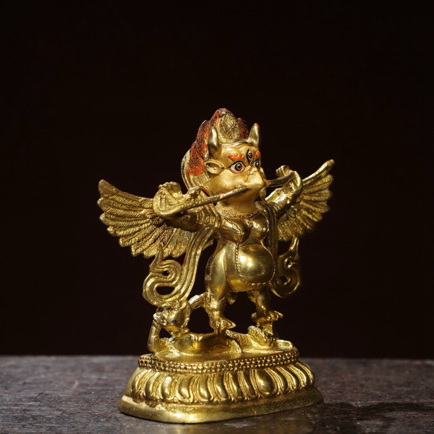 Bronze painted [Dapeng Bird] Buddha statue