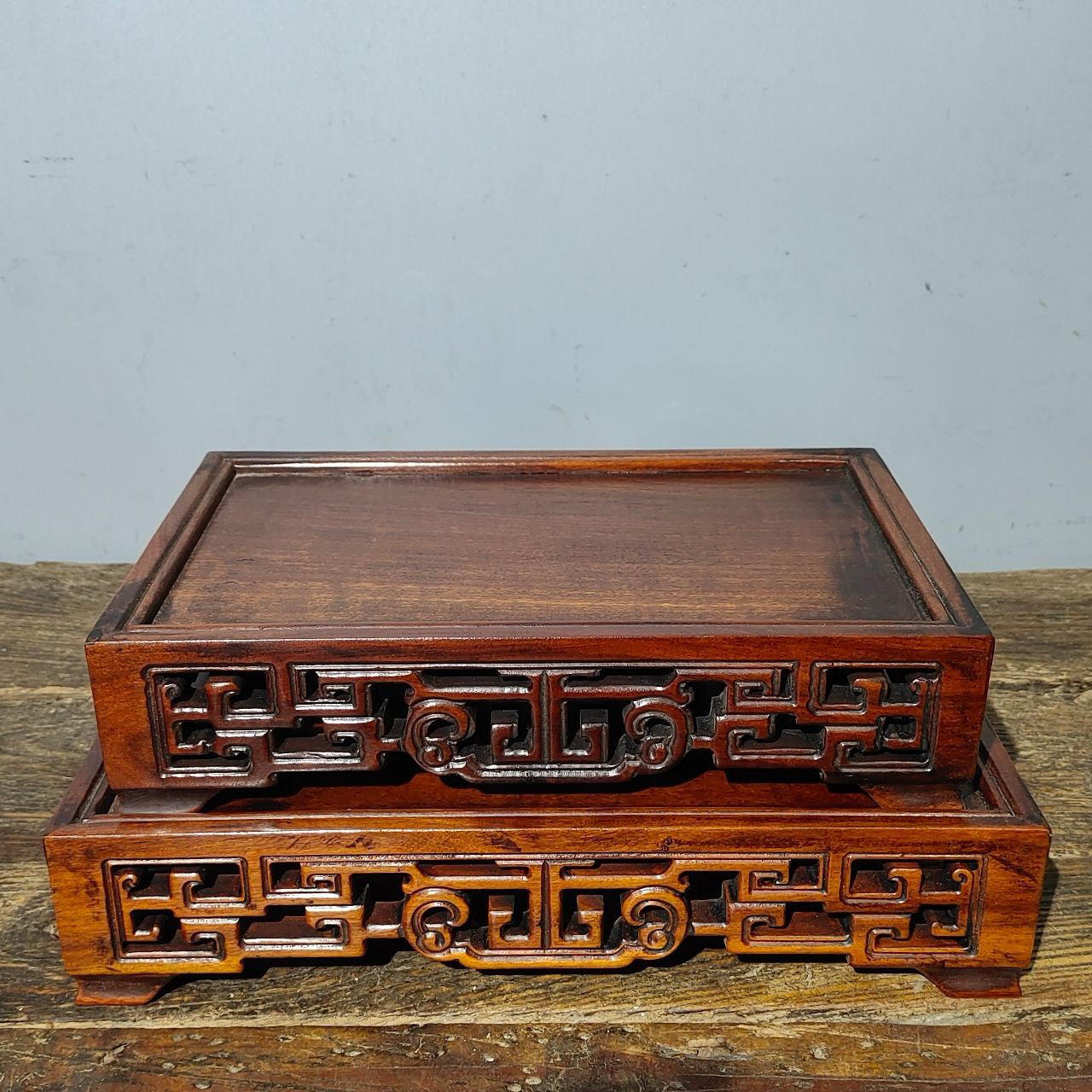 Chinese antique rosewood carved vase base