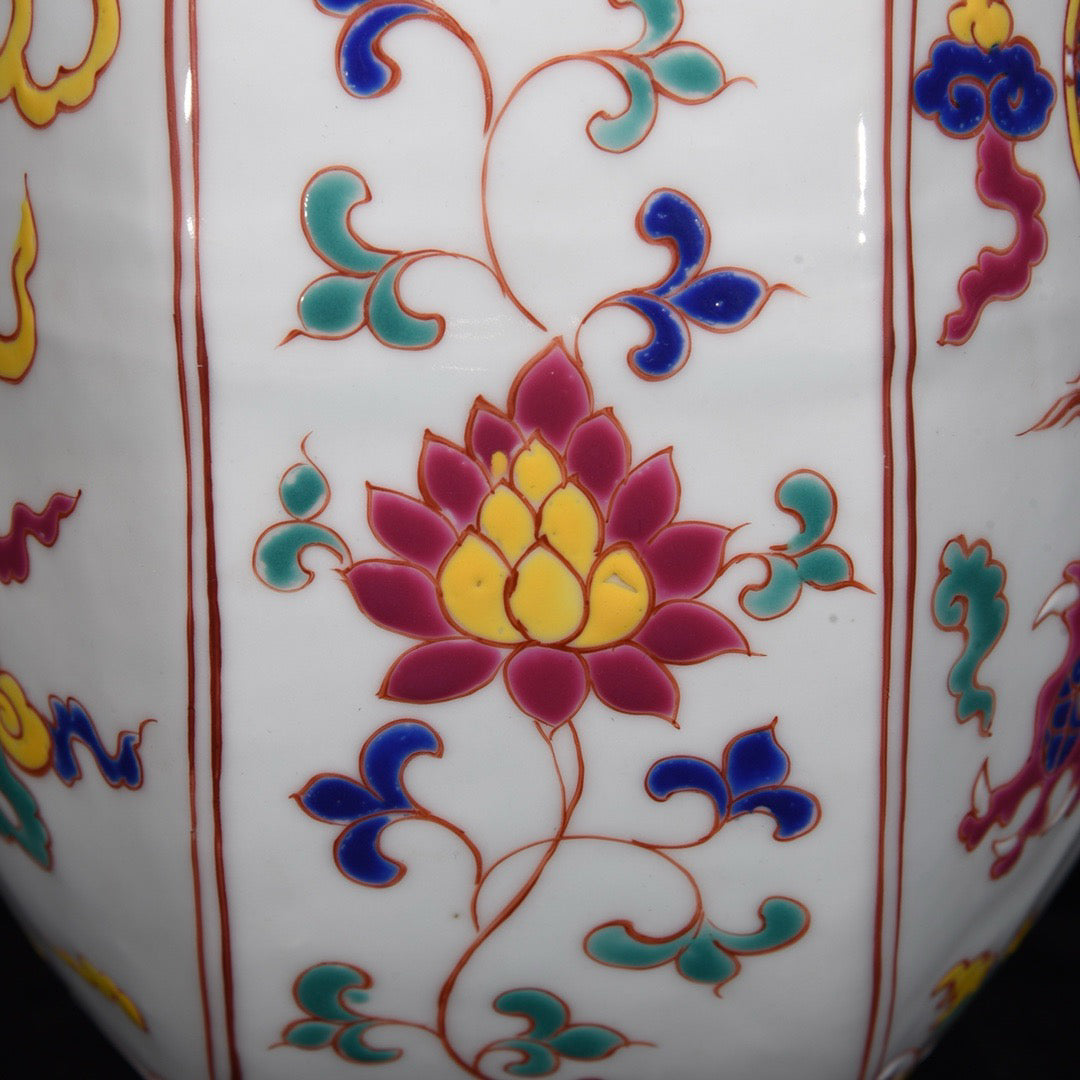 Dragon patterned double ear flat gourd bottle