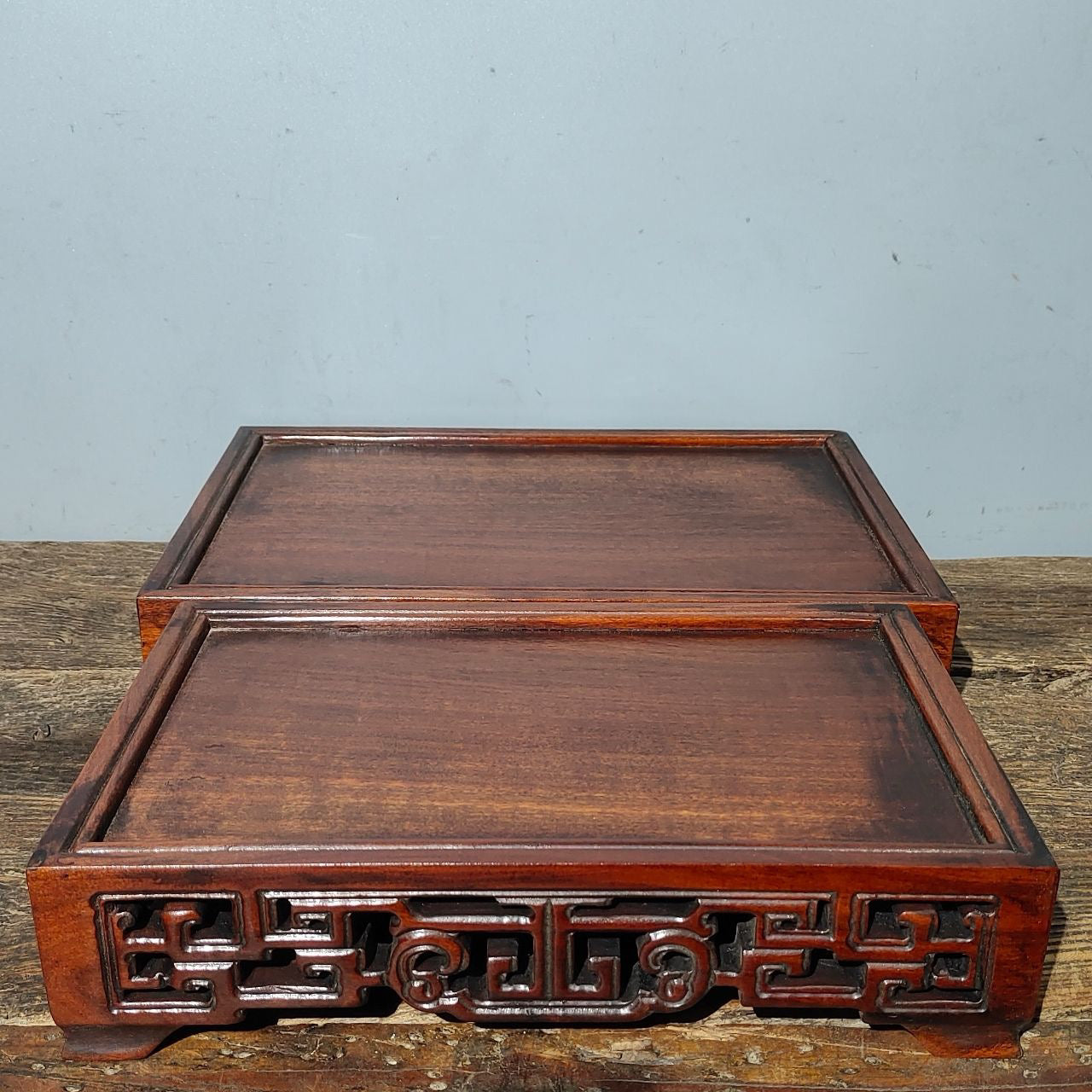 Chinese antique rosewood carved vase base