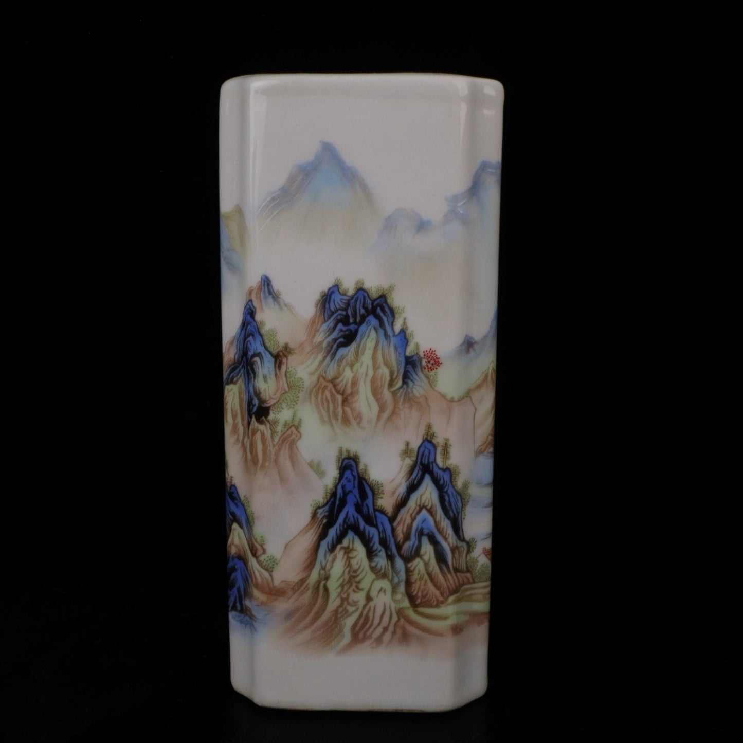 Pink Thousand Mile Jiangshan Pattern Square Pen Holder