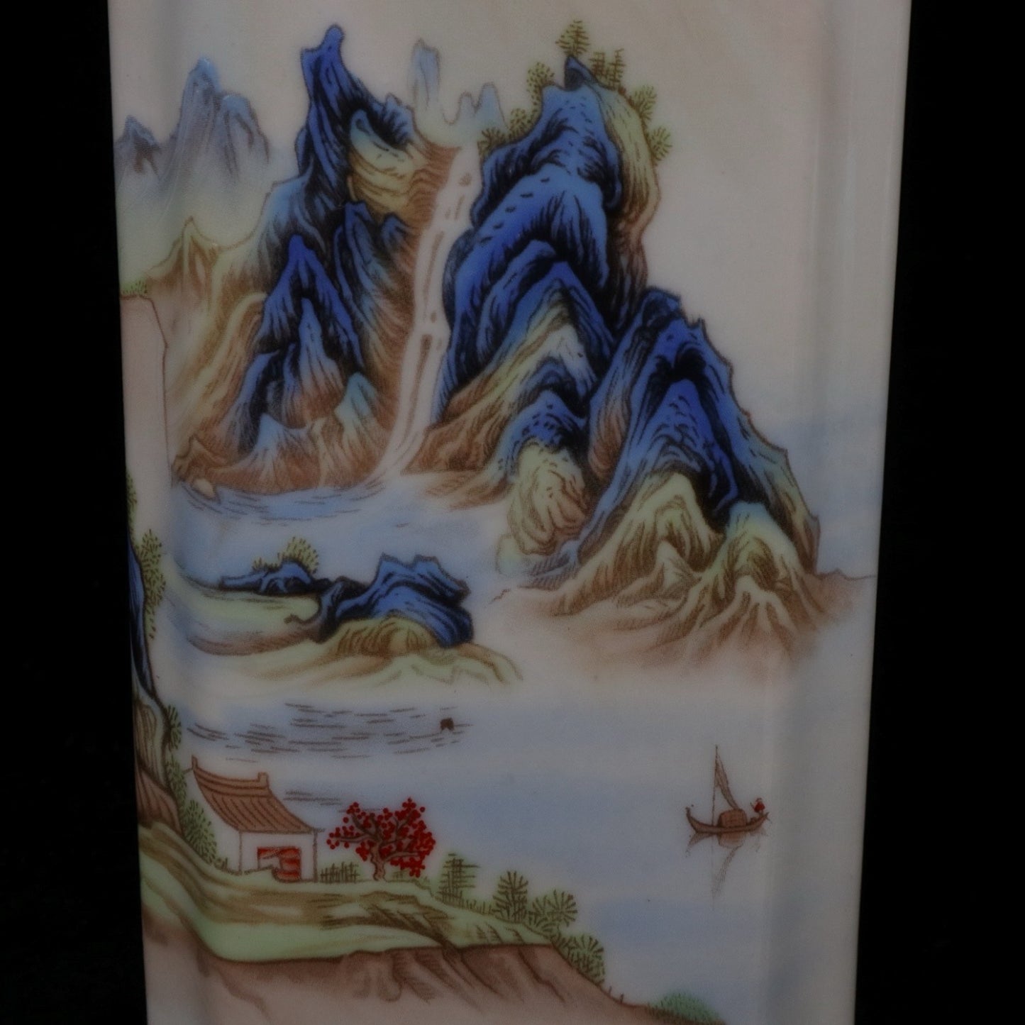 Pink Thousand Mile Jiangshan Pattern Square Pen Holder