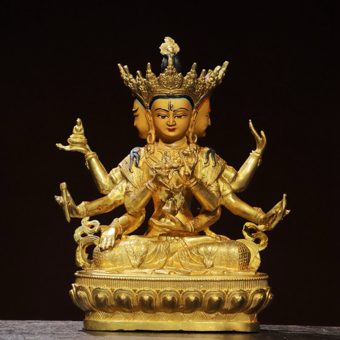 Bronze painted statue of the Holy Mother of Buddha