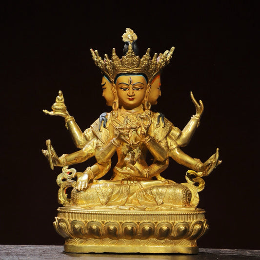 Bronze painted statue of the Holy Mother of Buddha