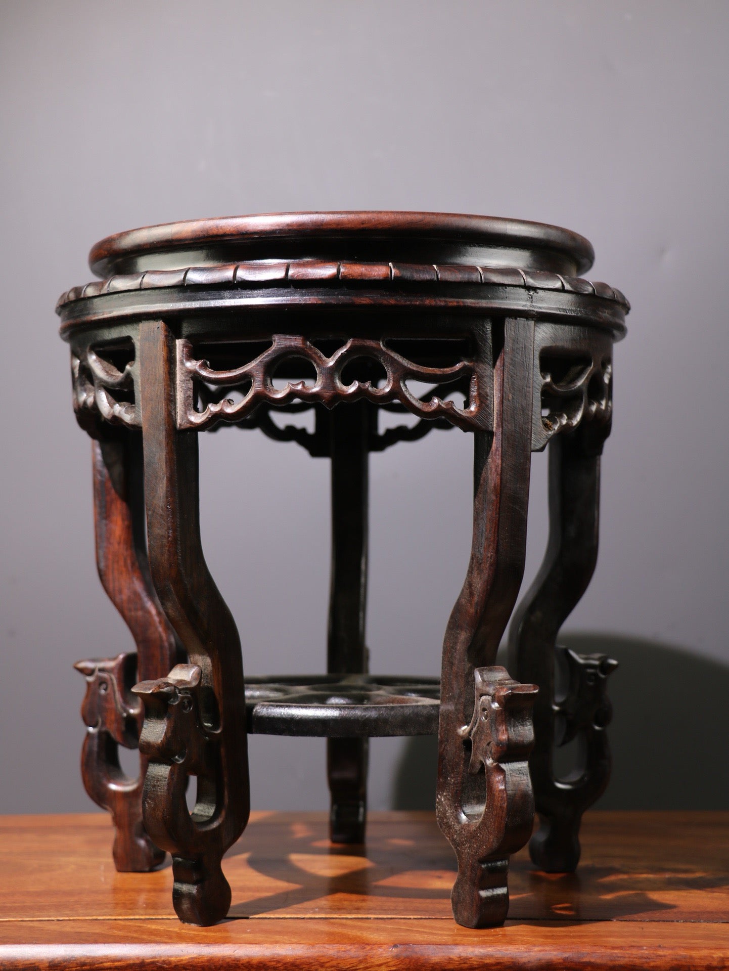 Chinese antique sandalwood phoenix flower table