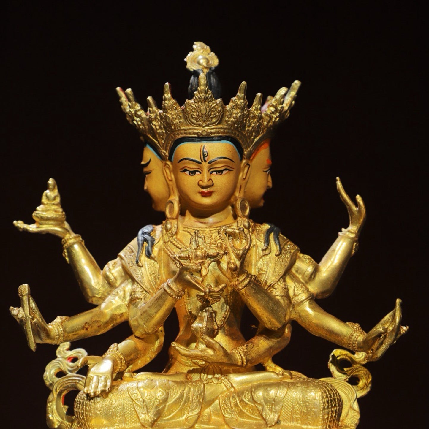 Bronze painted statue of the Holy Mother of Buddha
