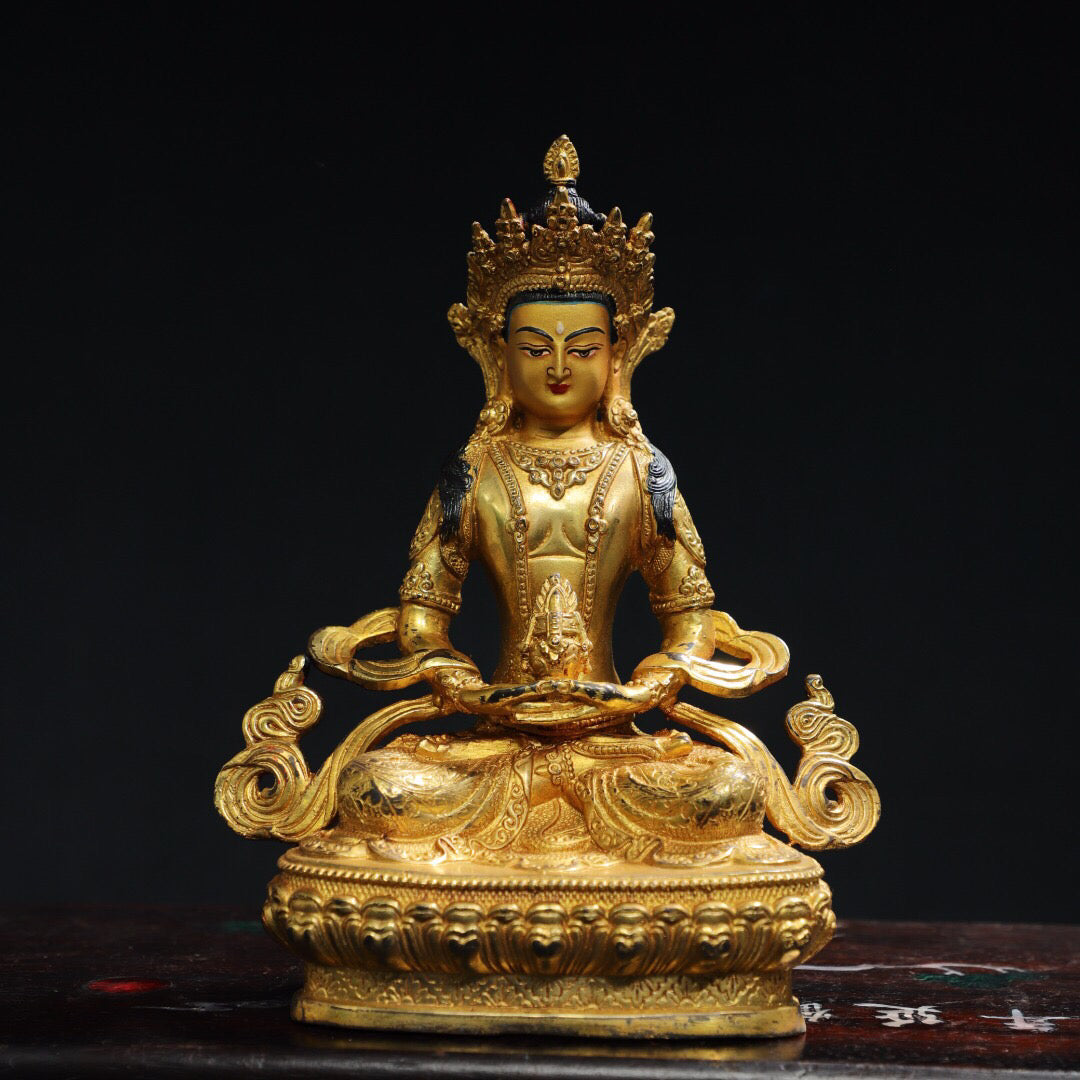 Chinese Antique Longevity Buddha Statue