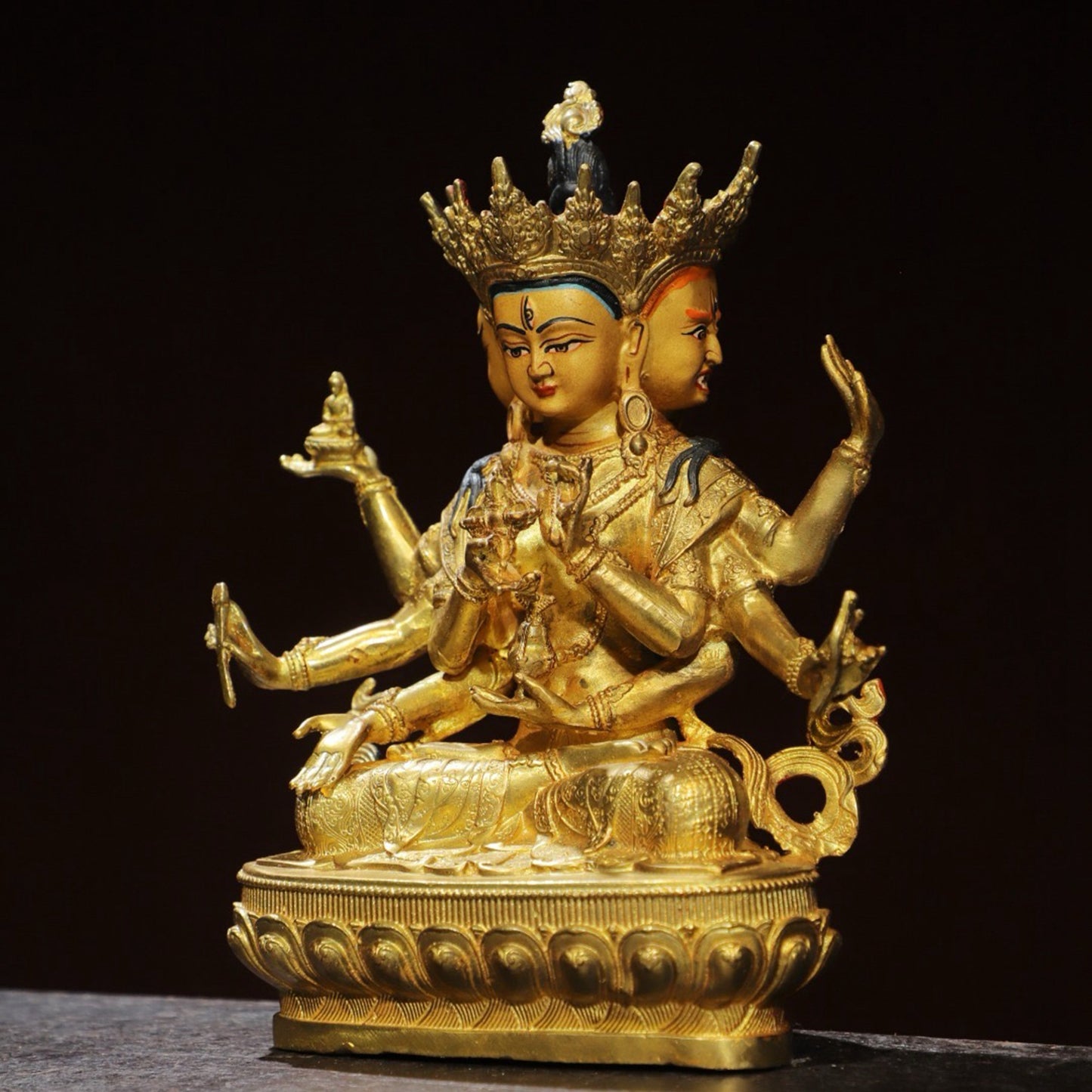 Bronze painted statue of the Holy Mother of Buddha