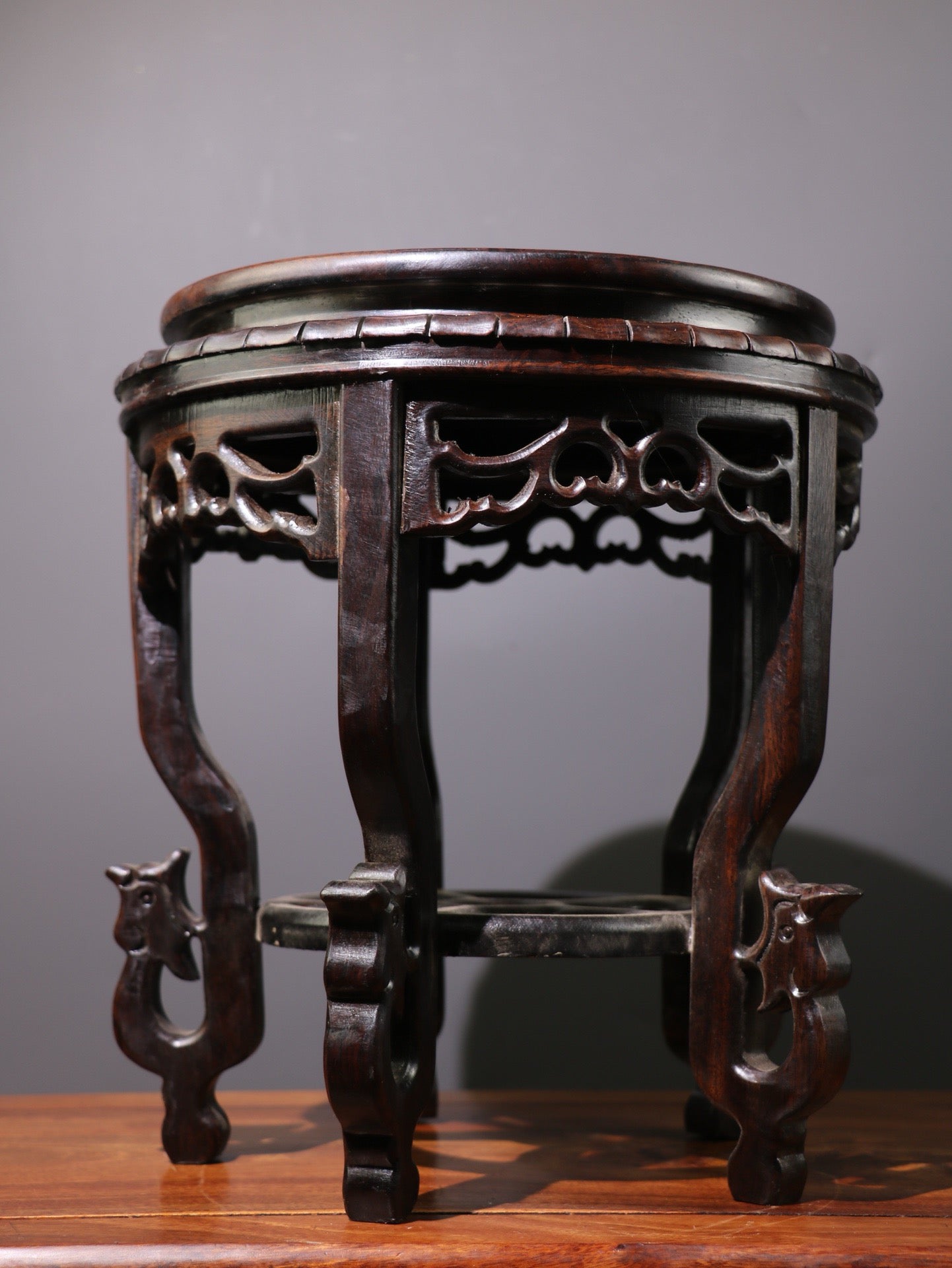 Chinese antique sandalwood phoenix flower table