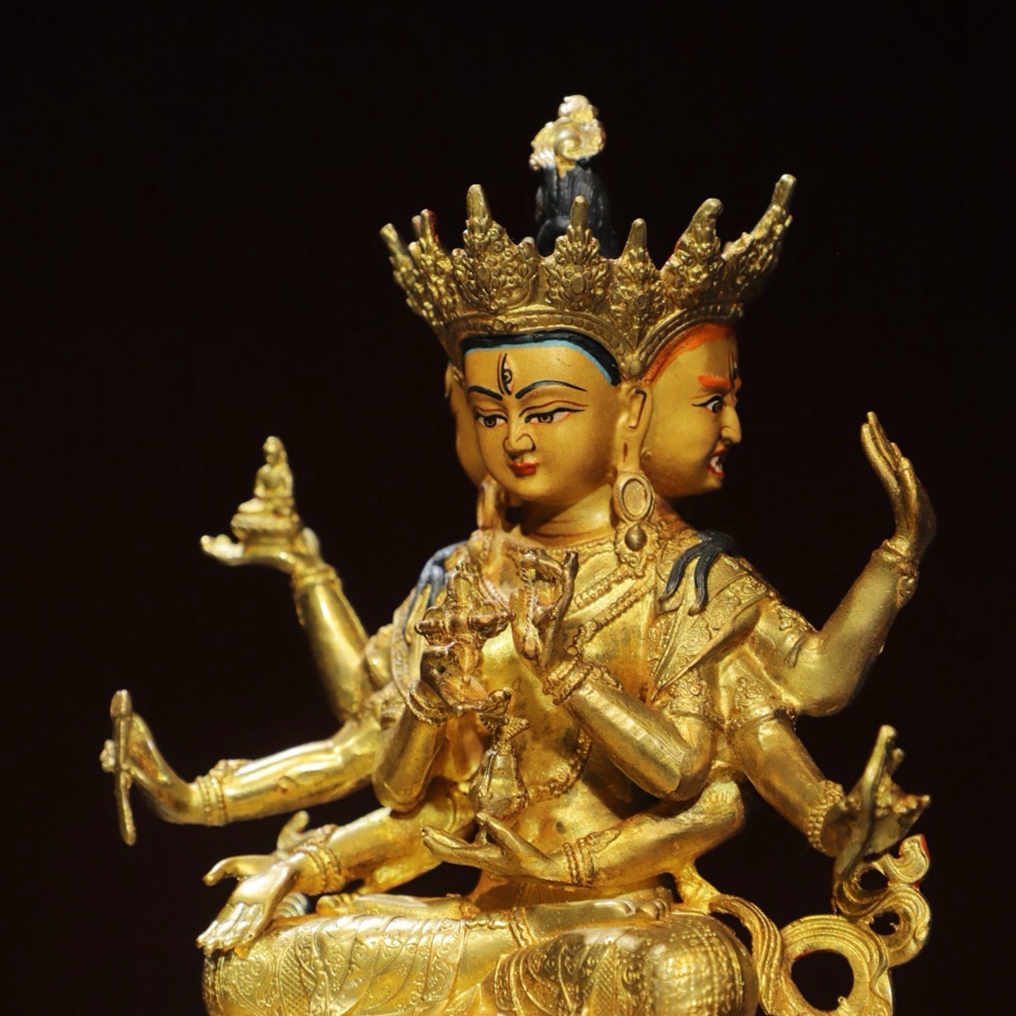 Bronze painted statue of the Holy Mother of Buddha