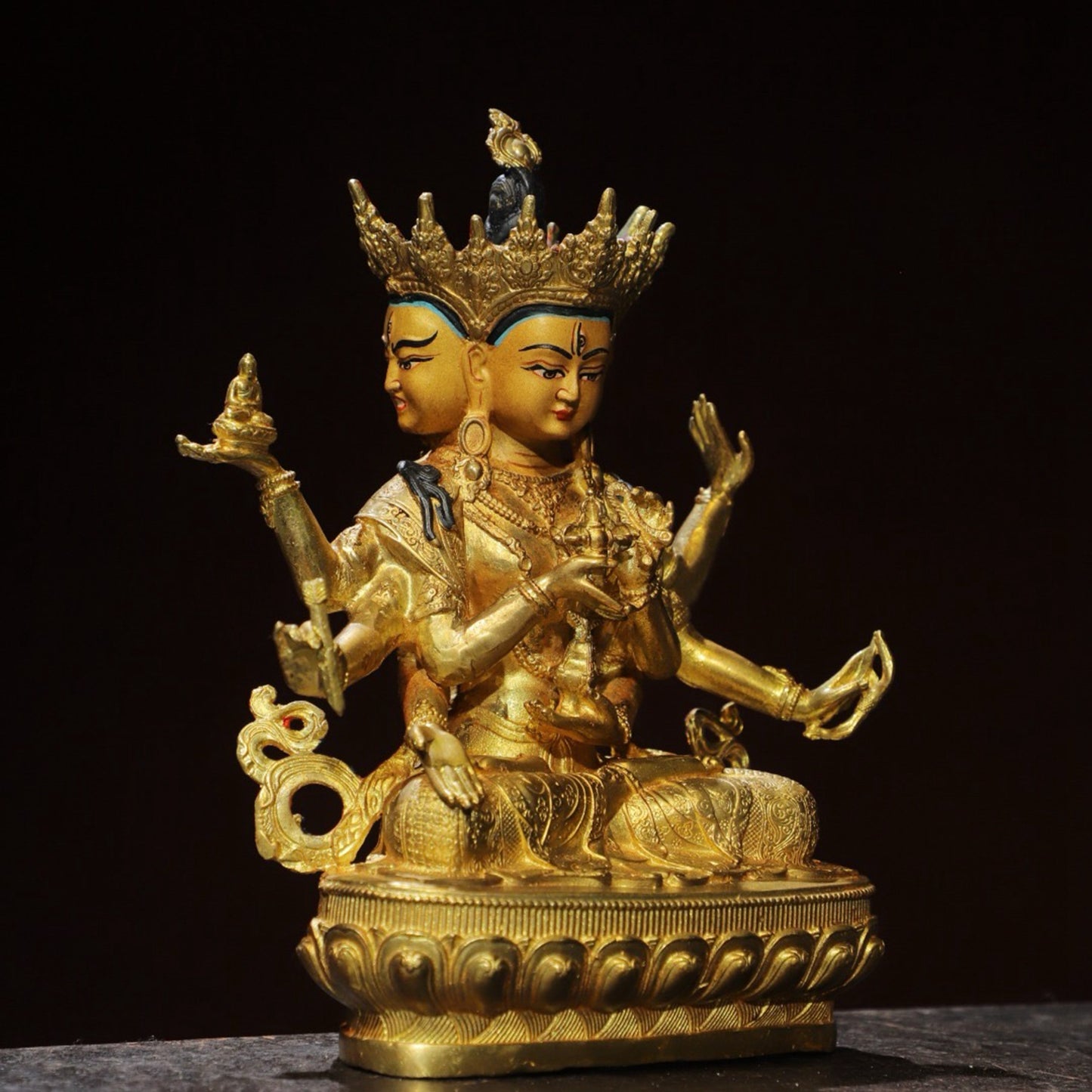 Bronze painted statue of the Holy Mother of Buddha