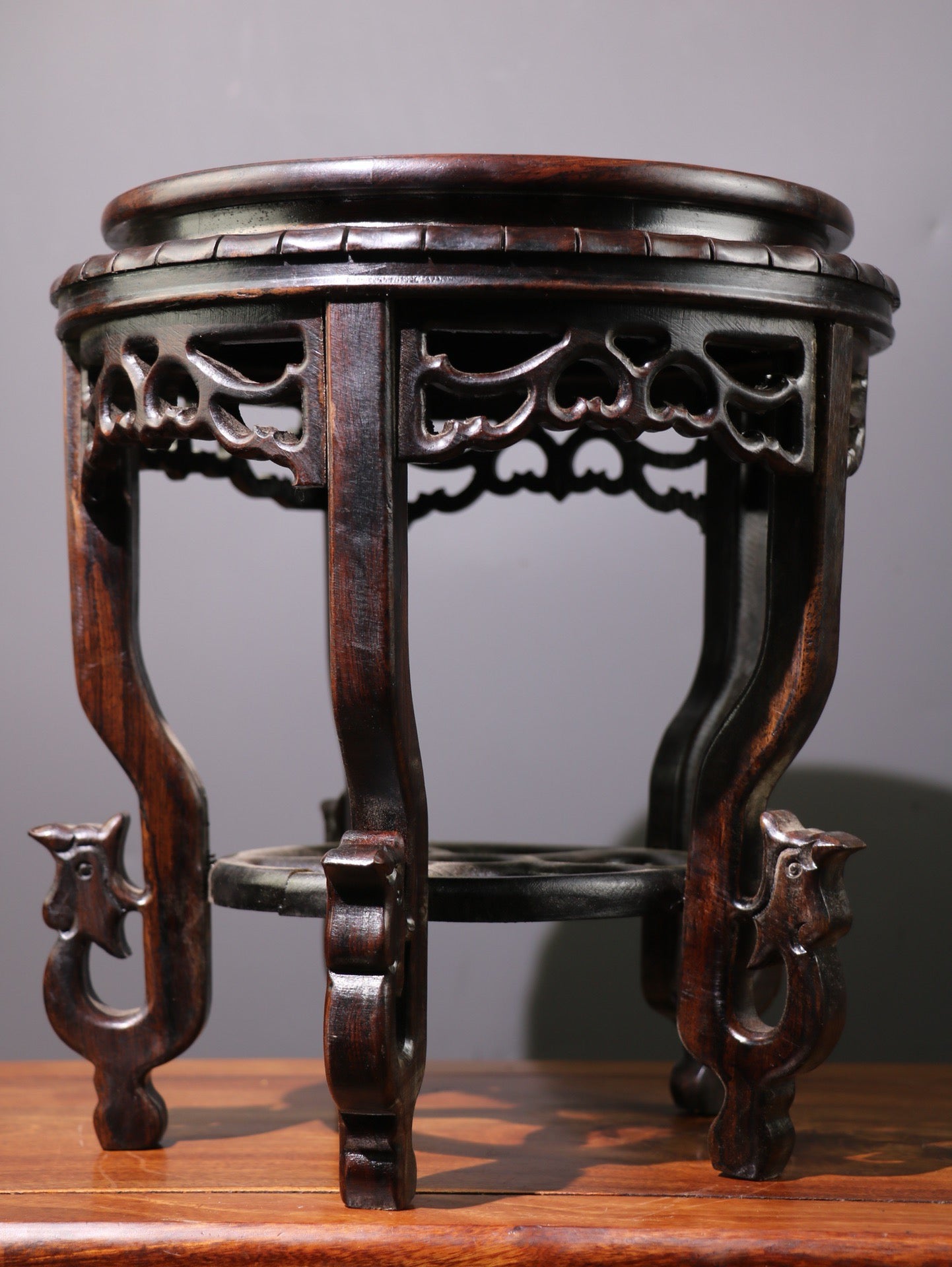 Chinese antique sandalwood phoenix flower table